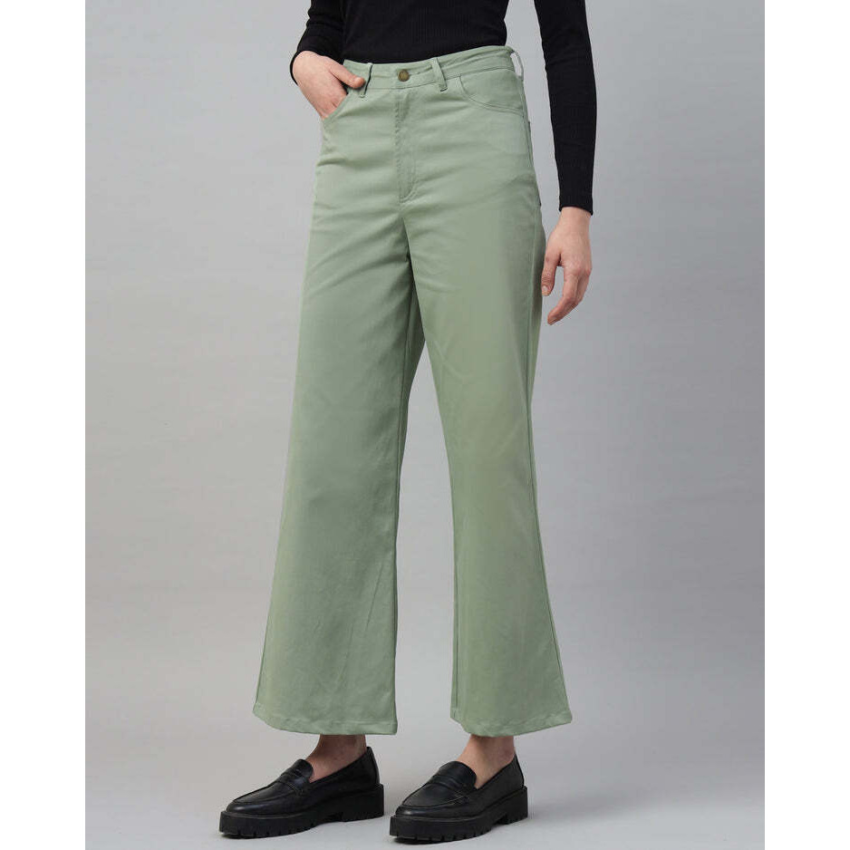Green Staright Fit Pant