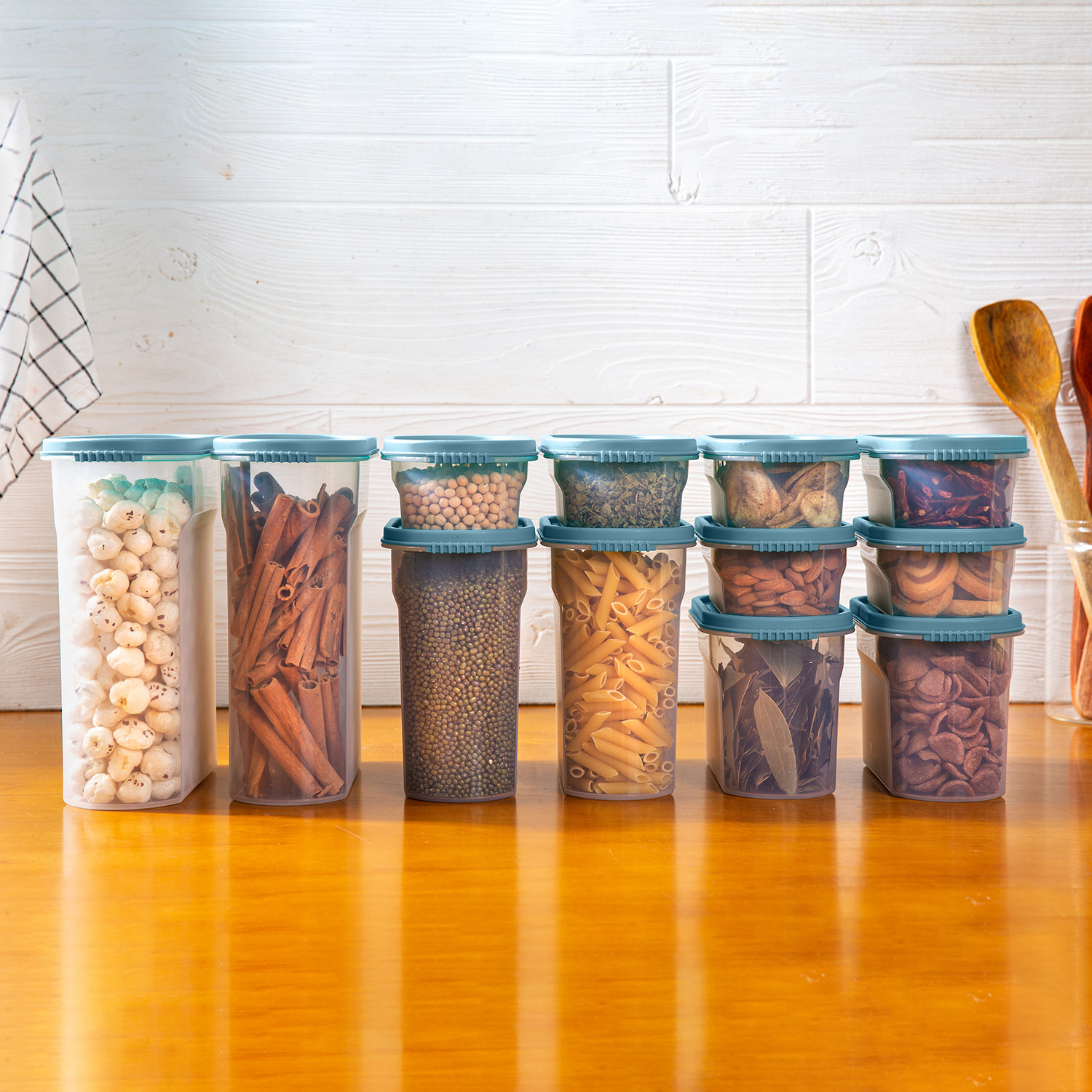 12-Piece Blue Modular Food Storage Set | Anti-Bacterial & Multi-Safe