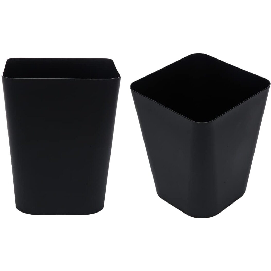 2-Pack Black 7L Open-Top Mini Waste Bins | Durable & Portable