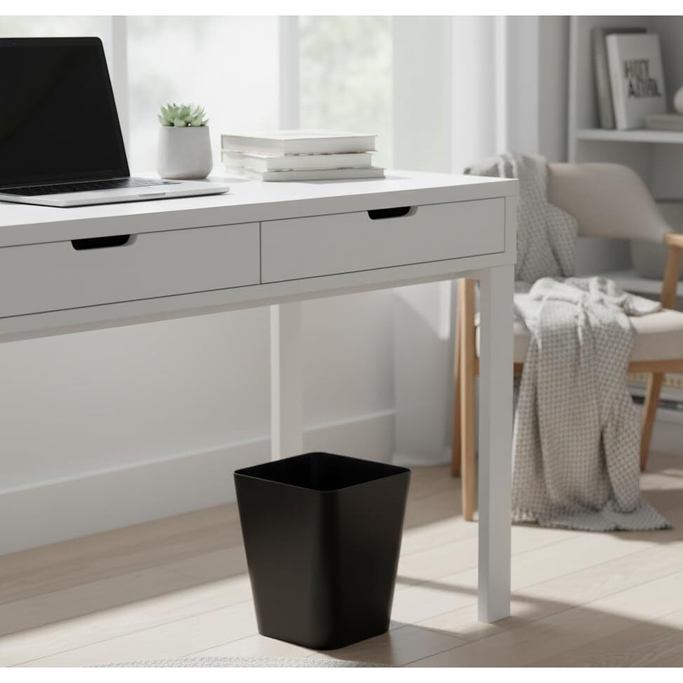 2-Pack Black 7L Open-Top Mini Waste Bins | Durable & Portable