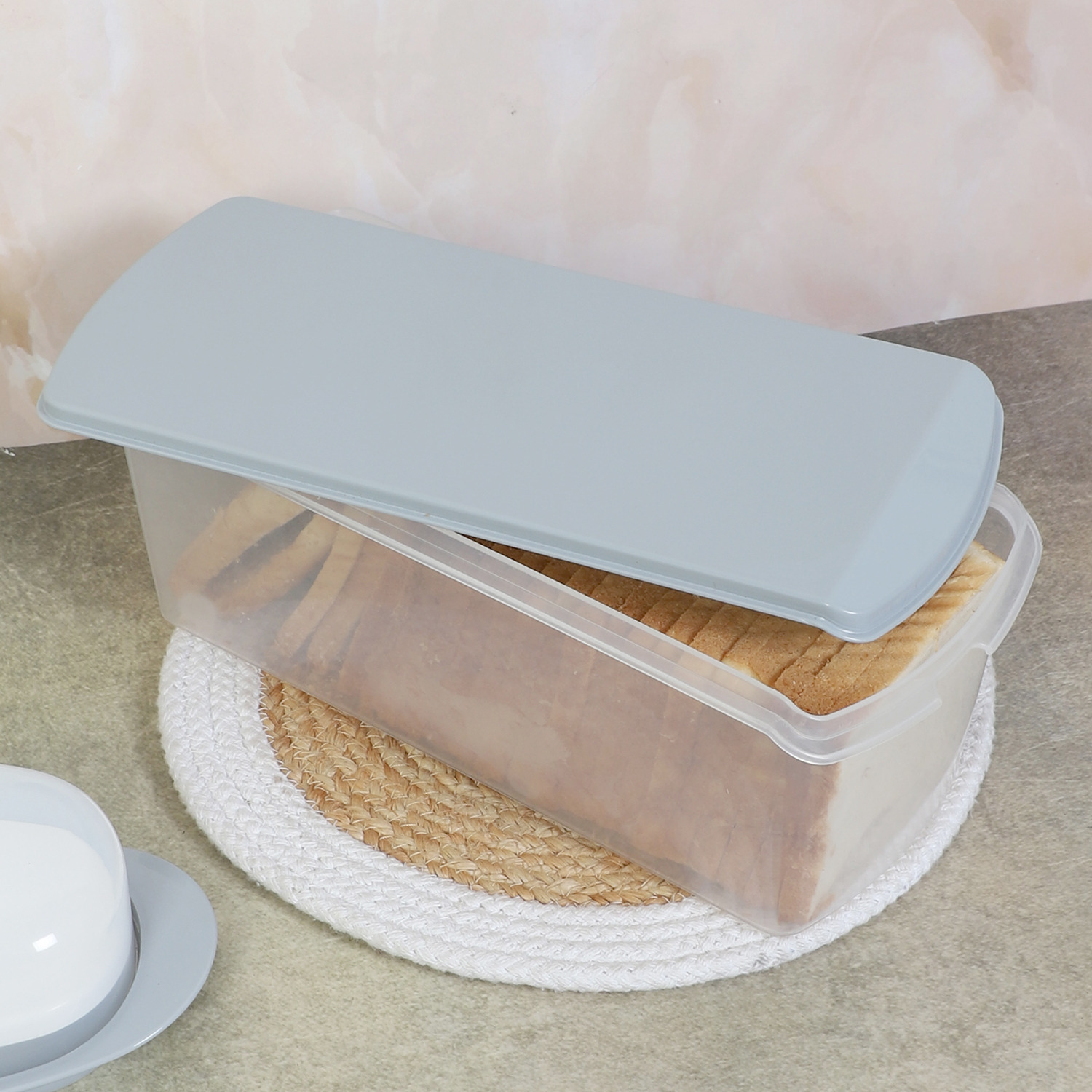 Airtight Multi-Storage Bread Box & Kitchen Organizer (Grey)