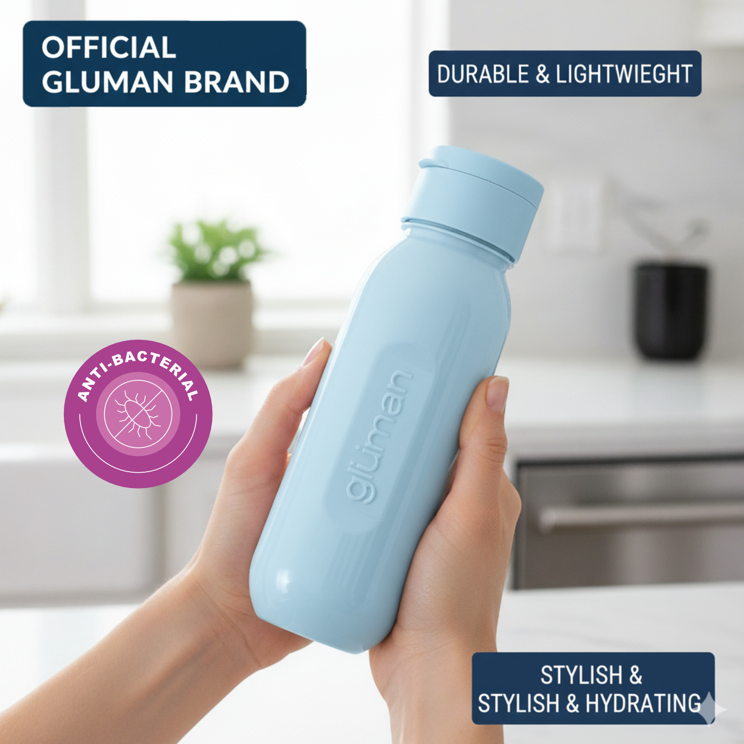 Claro Mini Opaque 3-Pack 500ml Water Bottles | Leakproof, BPA-Free, Anti-Bacterial