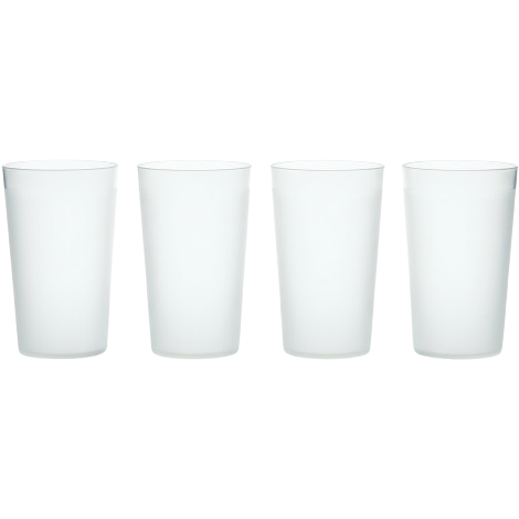 Frost Tumbler Set of 4 Multi-Use 350ml Clear Tumblers | Microwave & Dishwasher Safe