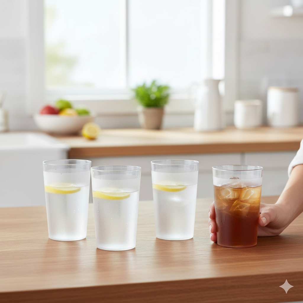 Frost Tumbler Set of 4 Multi-Use 350ml Clear Tumblers | Microwave & Dishwasher Safe