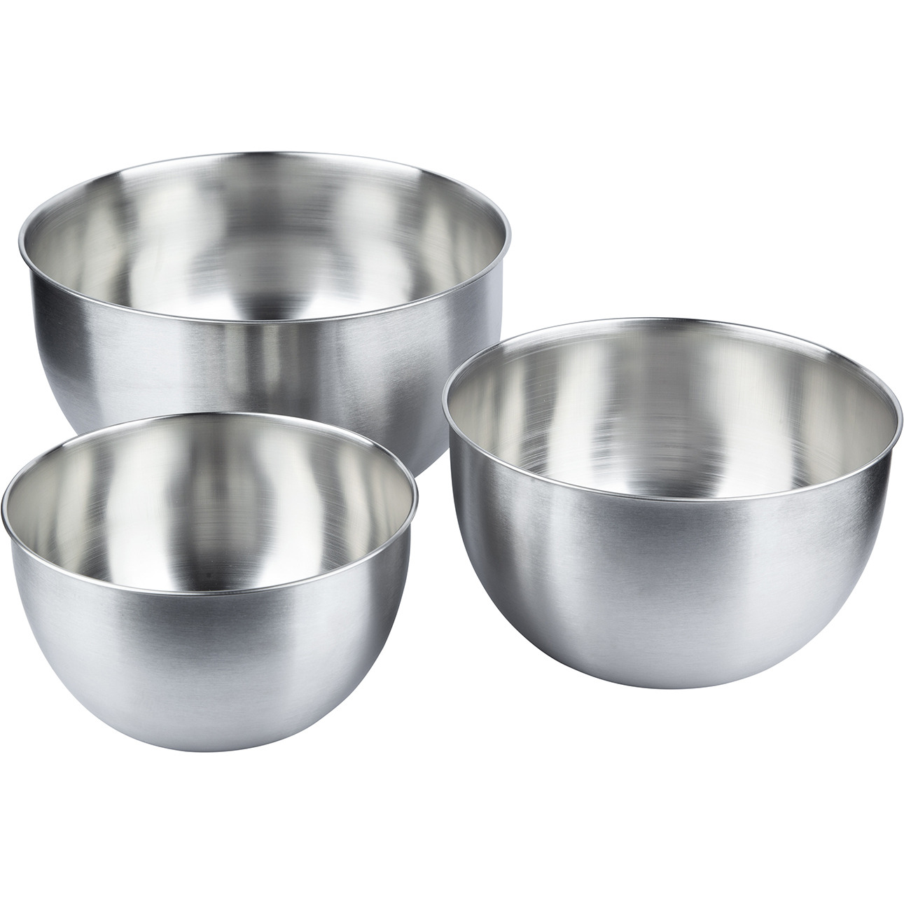 Stainless Steel Mixing Bowl Set 3-Piece | 4500ml, 2500ml, 1500ml | Kitchen & Baking Essentials