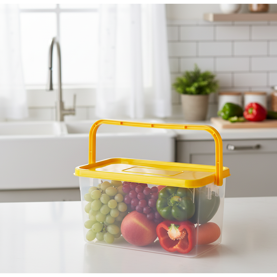 Pick N Carry 3.3LMultipurpose Storage Box | Food Grade, Freezer & Dishwasher Safe (Yellow)