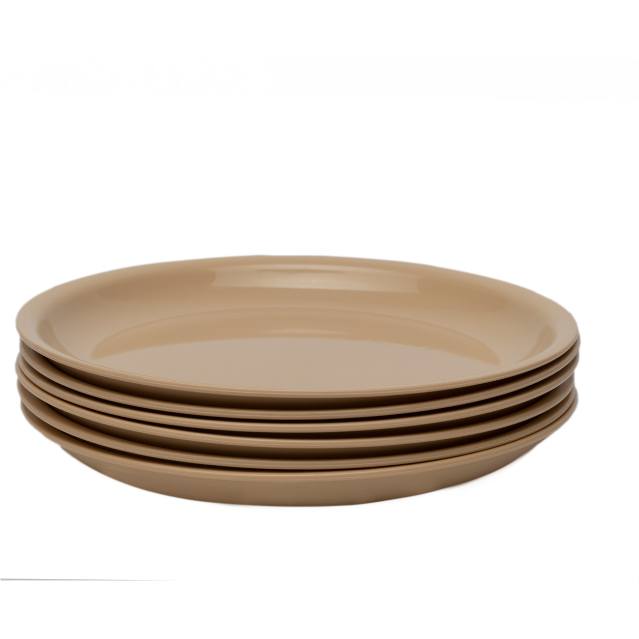 Round Full Quater Set of 6 | 100% Food Grade, Microwave Safe, & Dishwasher Safe (Beige)