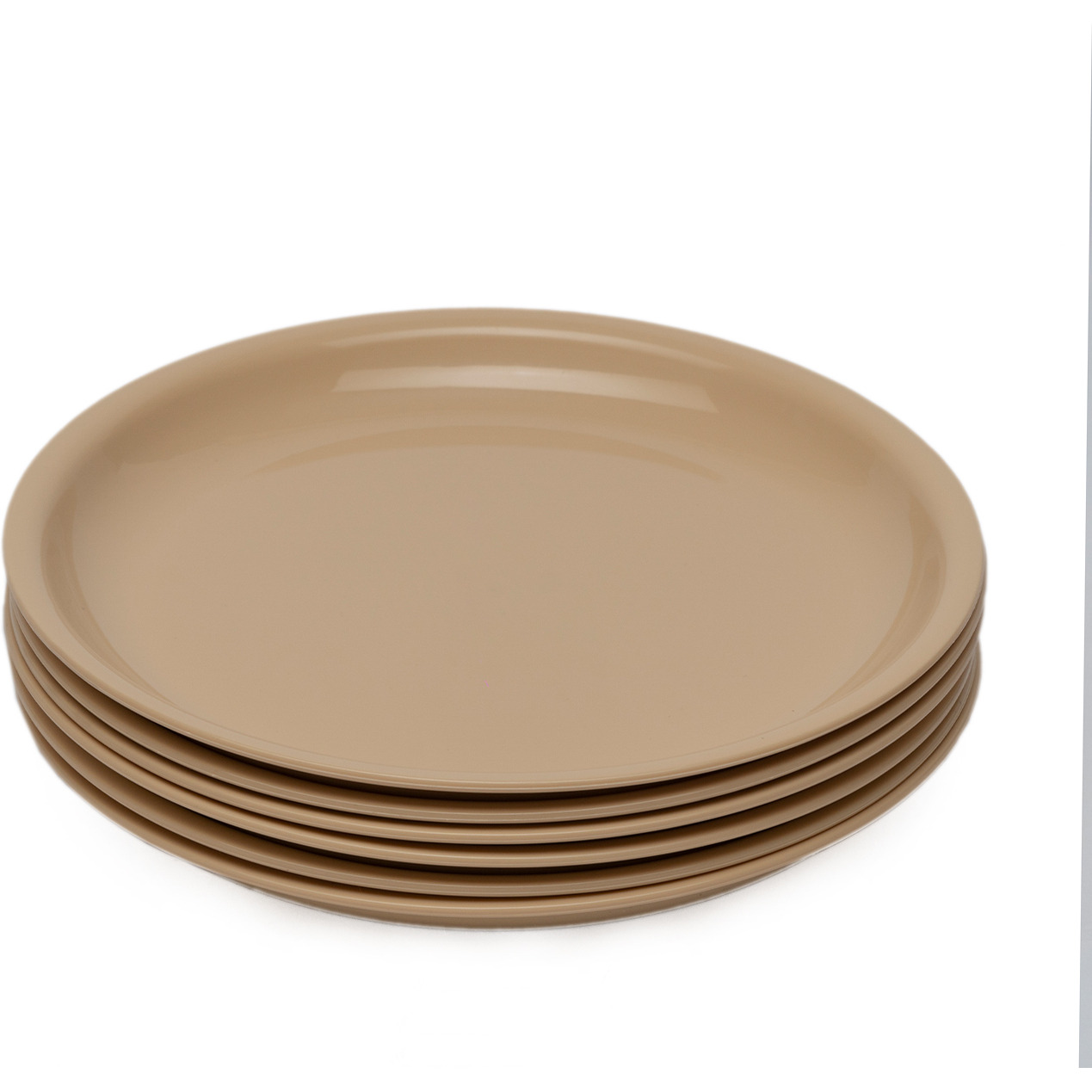 Round Full Quater Set of 6 | 100% Food Grade, Microwave Safe, & Dishwasher Safe (Beige)