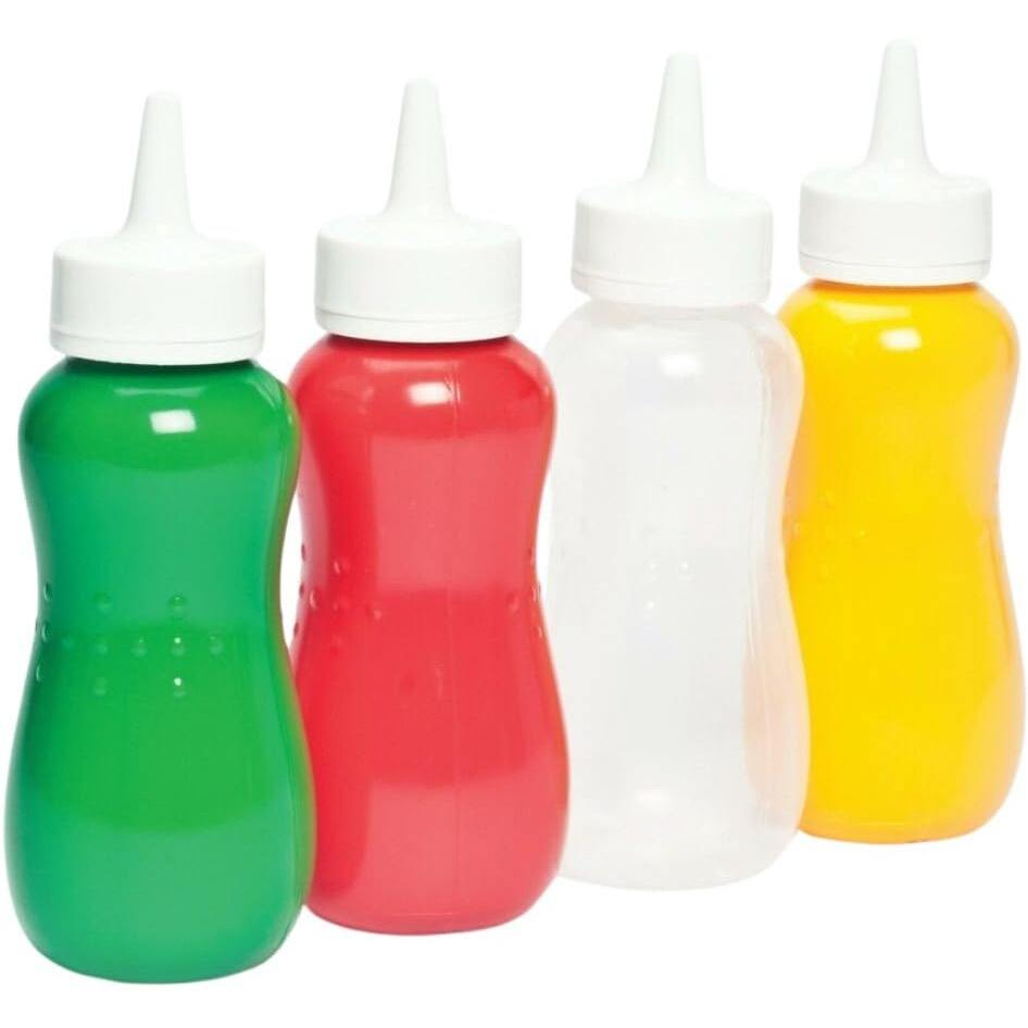 Squeezy Sauce Bottles Set of 4 Multicolour 400ml | Ergonomic & Mess-Free