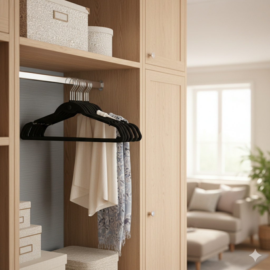 Clothes Hanger Space-Saving Organizers | Stainless Steel & Anti-Rust Hooks 10-Pack Black