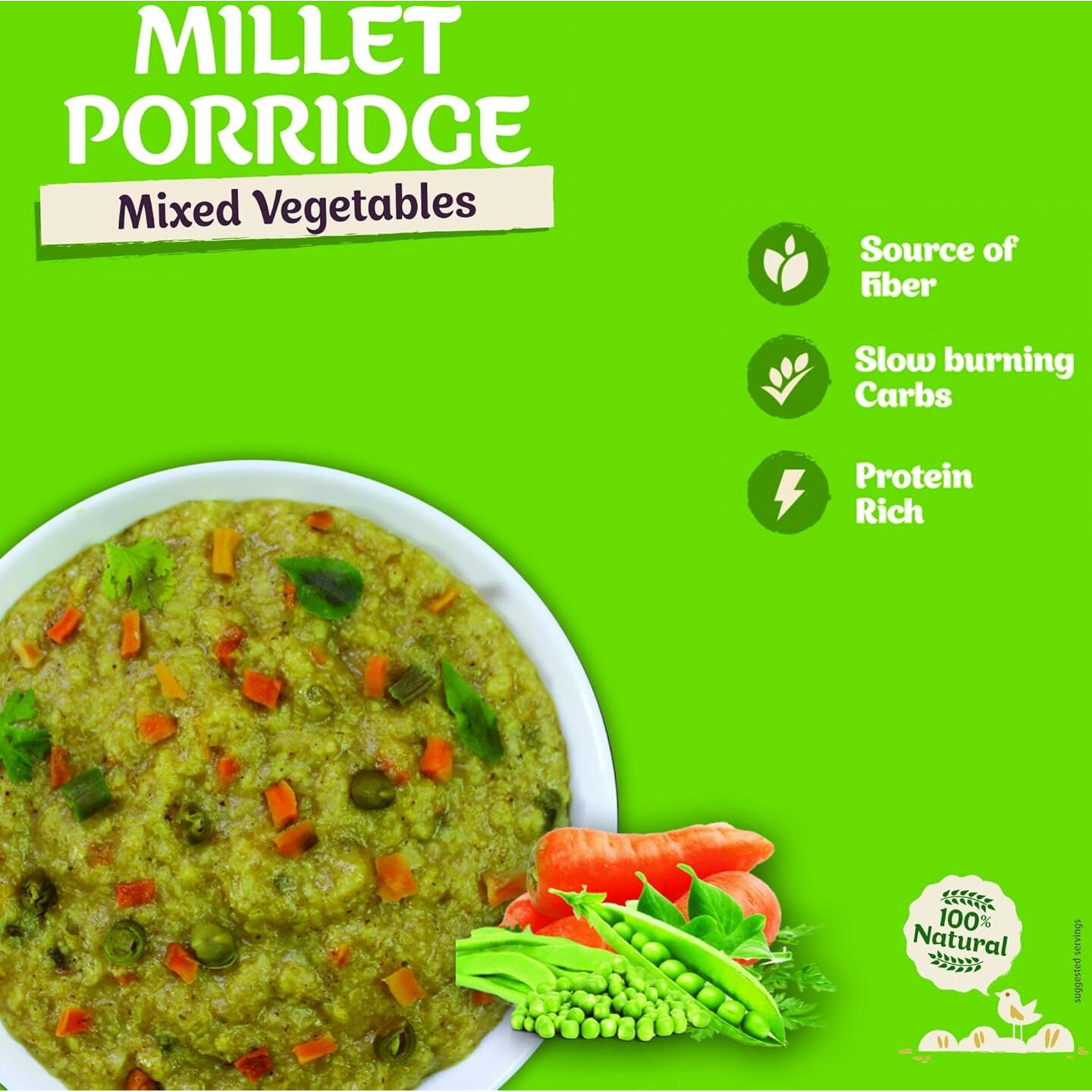 Health Sutra Instant Millet Porridge, Mixed Vegetable, 8x50g