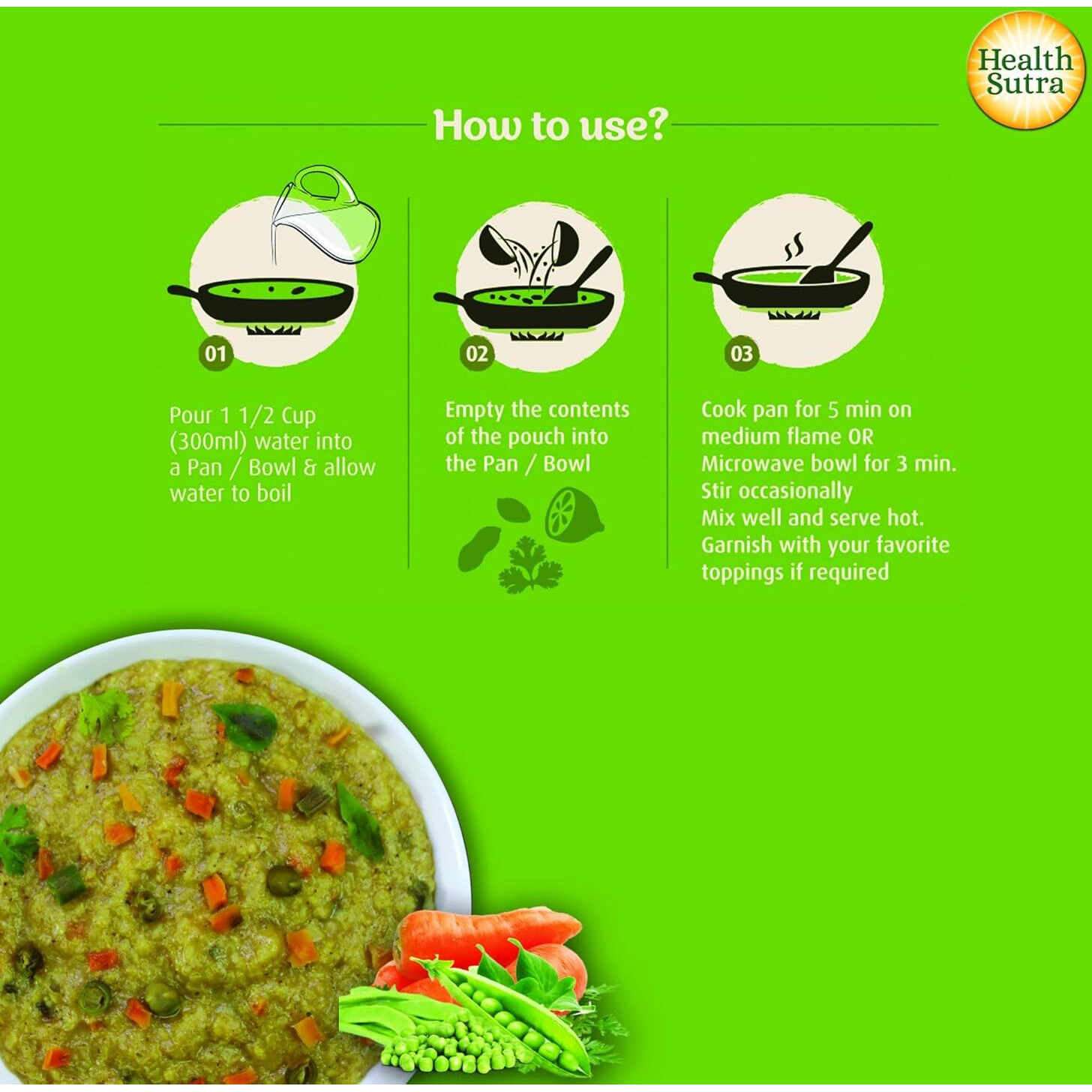 Health Sutra Instant Millet Porridge, Mixed Vegetable, 8x50g