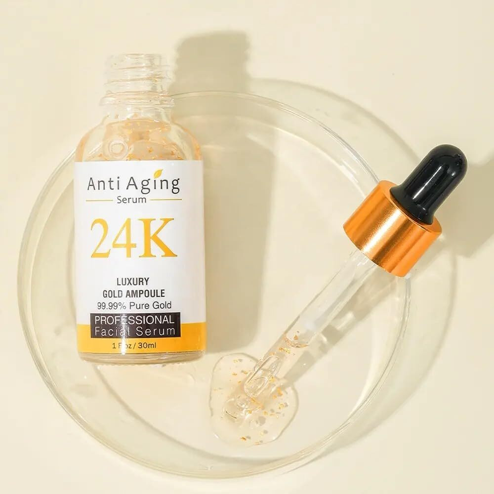 24K Gold Hyaluronic Acid Face Serum Anti Aging Moisturizing Essence 30ml