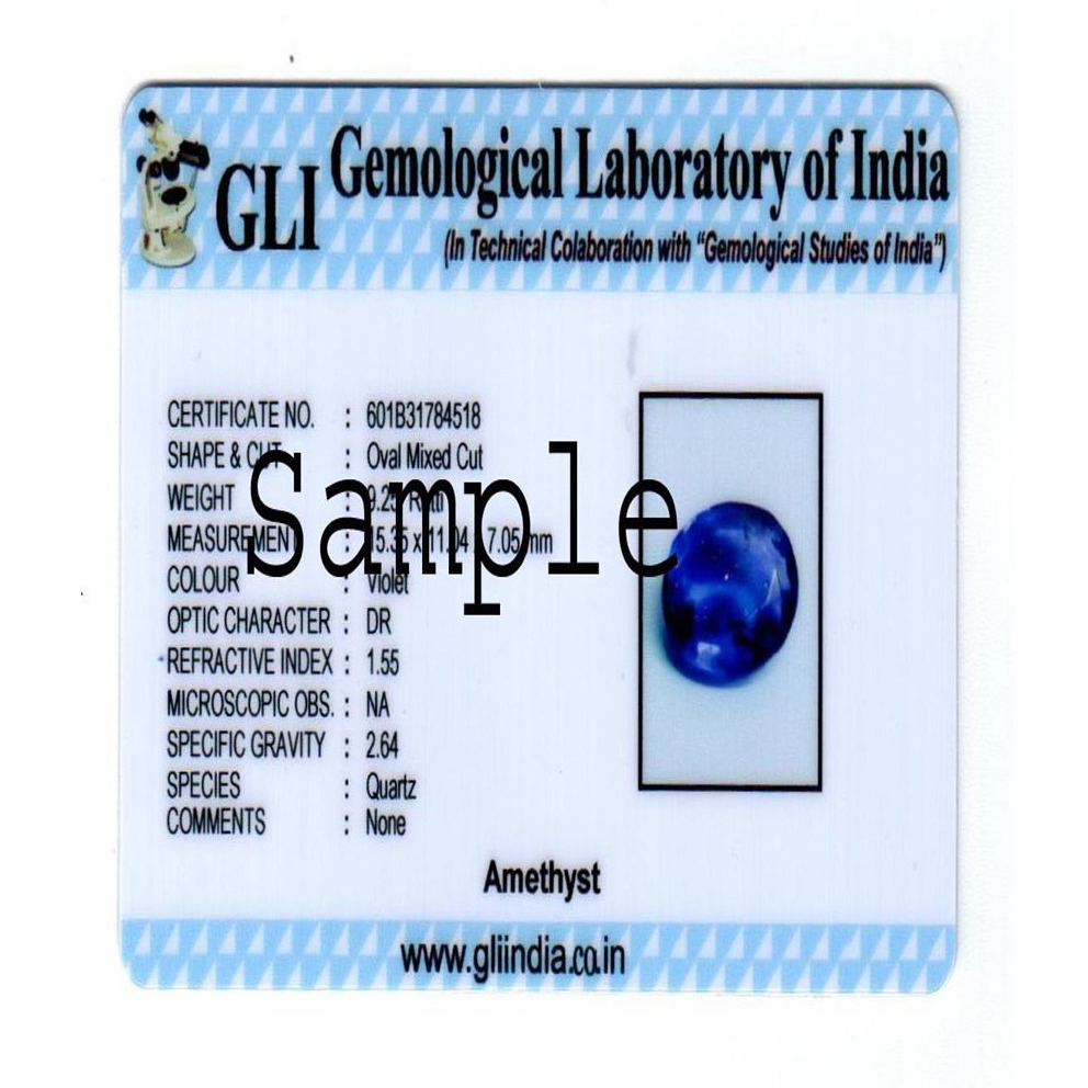 5 Cts Certified Amethyst Gemstone