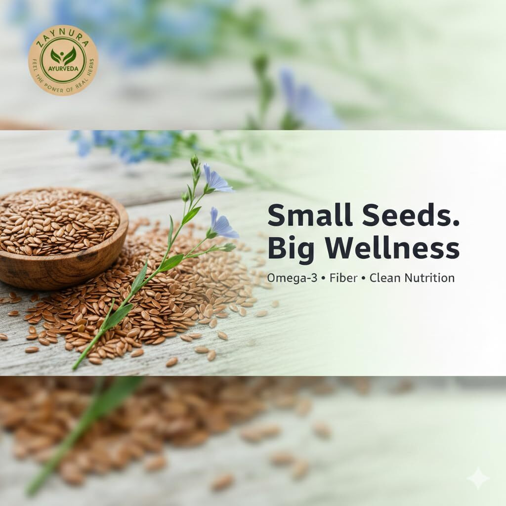 Zaynura Flax Seeds (Alsi) 475g | Omega-3 & Fiber Rich | Raw, Clean & Unpolished | Gut, Heart & Hormone Friendly | Daily Wellness Seeds