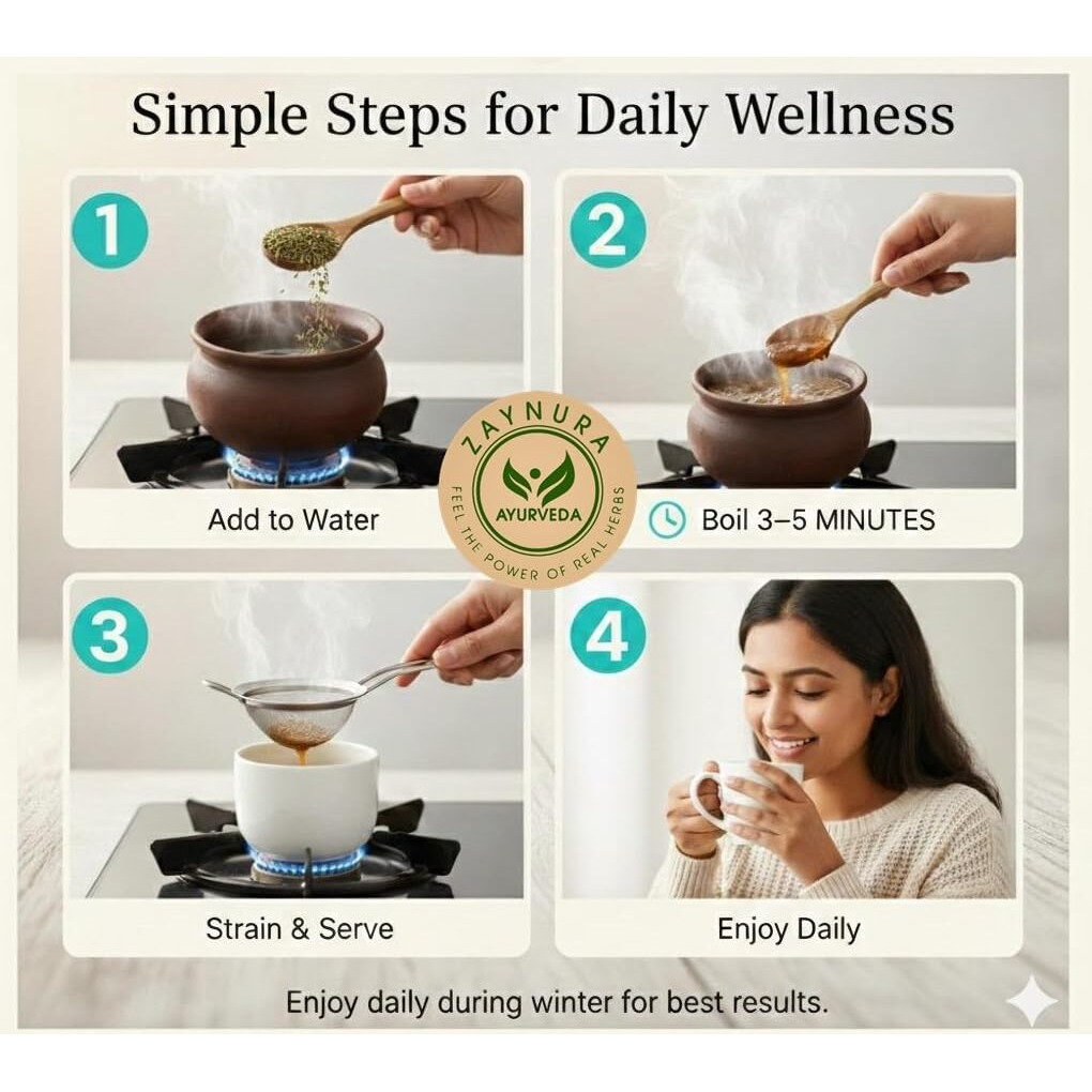 Zaynura Super Seeds Combo  The  | Ayurvedic Kadha for Immunity Booster | kadha for kids and adults | Natural Winter Immunity Drink | Cough & Cold Relief Herbal Tea | sugar-free herbal kadha | kadha for congestion relief (250)