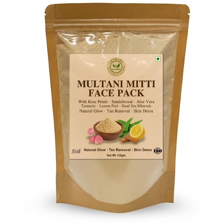 Zaynura Multani Mitti Face Pack | Mulltani Powder Organic | Natural, Rose Petal, Sandalwood, Aloe Vera & Turmeric| BEST Ayurvedic HERBAL Skin Detox, Oil Control & Acne Care |Deep Cleansing & Tan Removal | FULLERS EARTH | DIY MULTANI MITTI FACE PACK | 100% Herbal Face Mask for MEN WOMEN All Skin Types(250g)