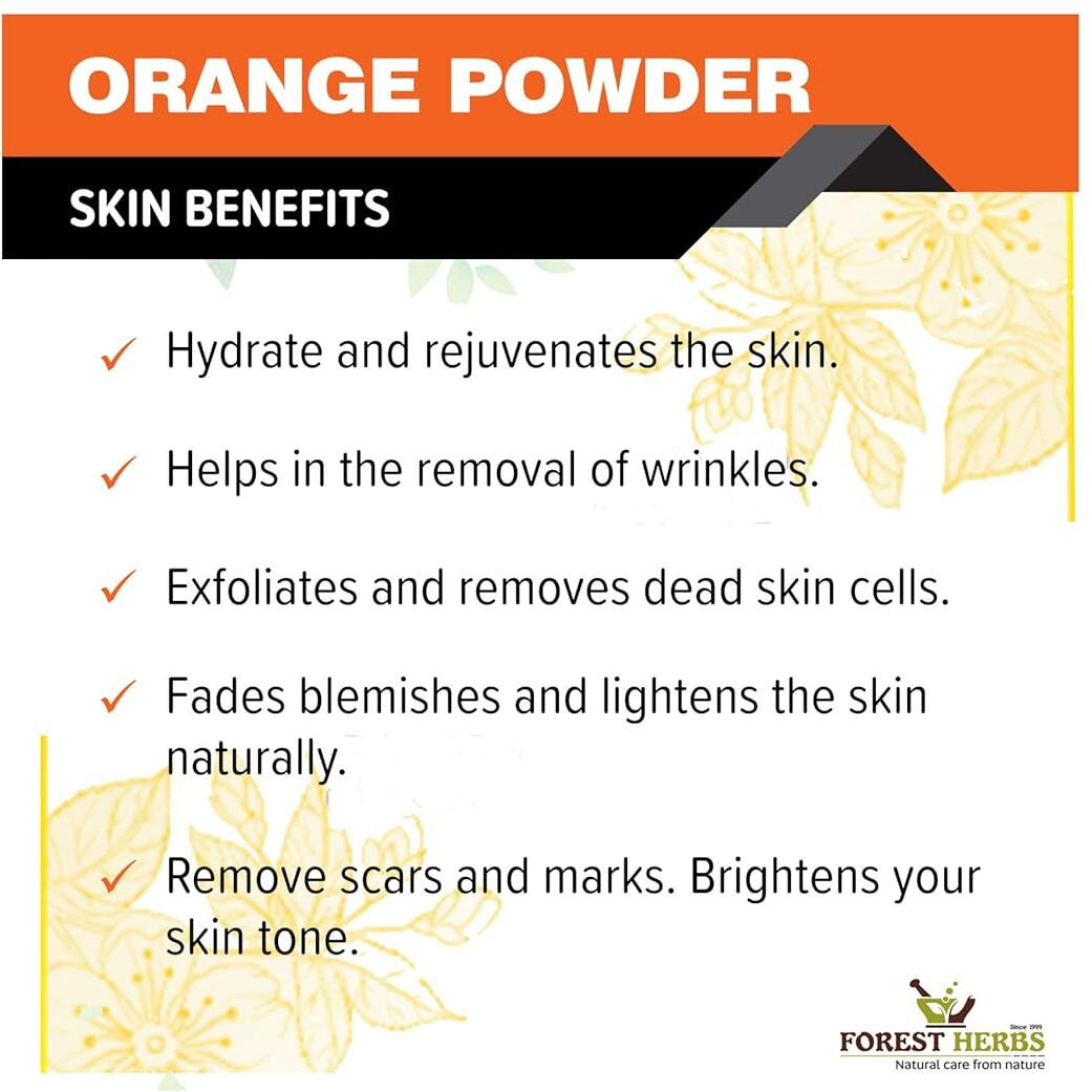 The Forest Herbs Natural Care From Nature Orange Peel Powder For Skin and Face (200 Grams) | No Chemical, No preservative