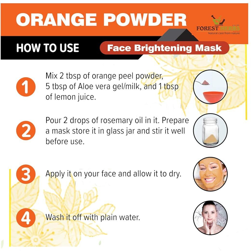 The Forest Herbs Natural Care From Nature Orange Peel Powder For Skin and Face (200 Grams) | No Chemical, No preservative