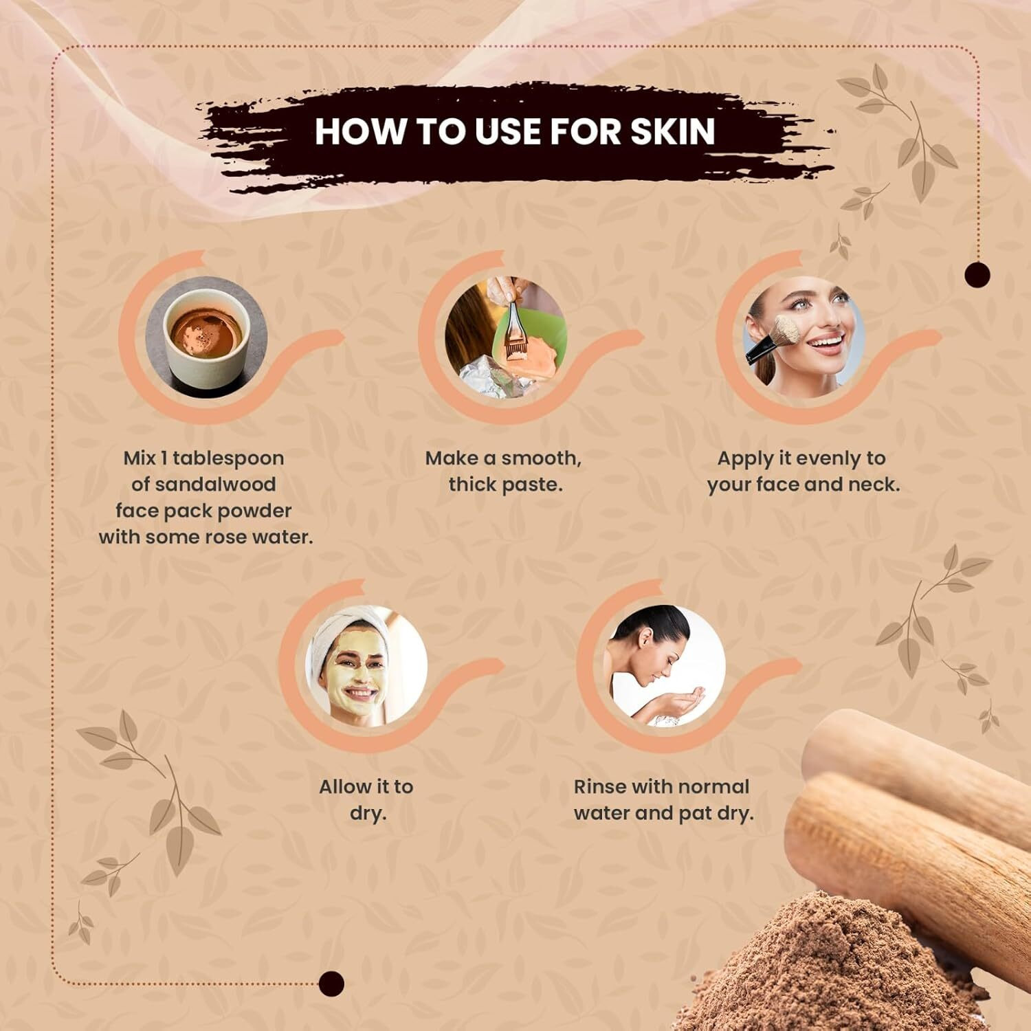 The Forest Herbs Natural Care From Nature Sandalwood Face Pack Powder 100 Grams |Chandan Powder (Face Glowing & Tan Removal Face Pack)