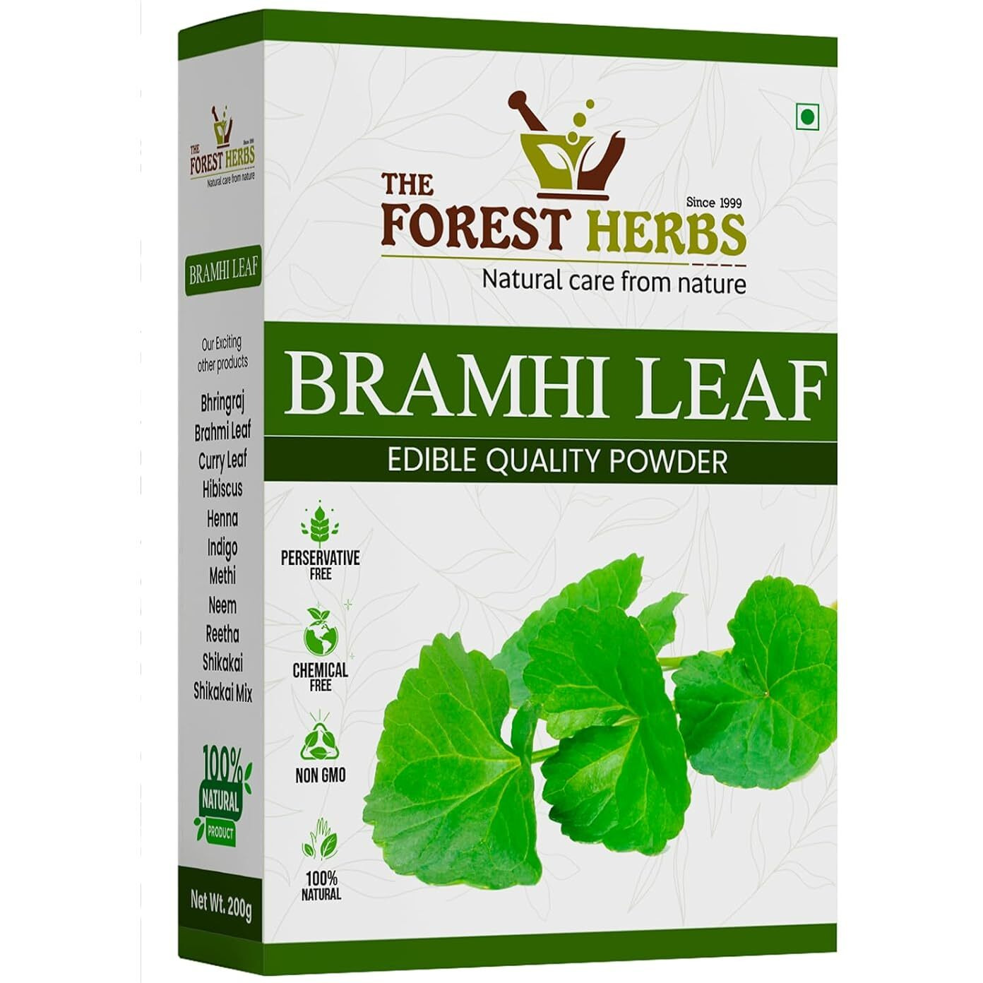 The Forest Herbs Natural Care From Nature Brahmi Powder 200 Grams For Hair Growth | 100% Natural, No Preservative, All Hair Type