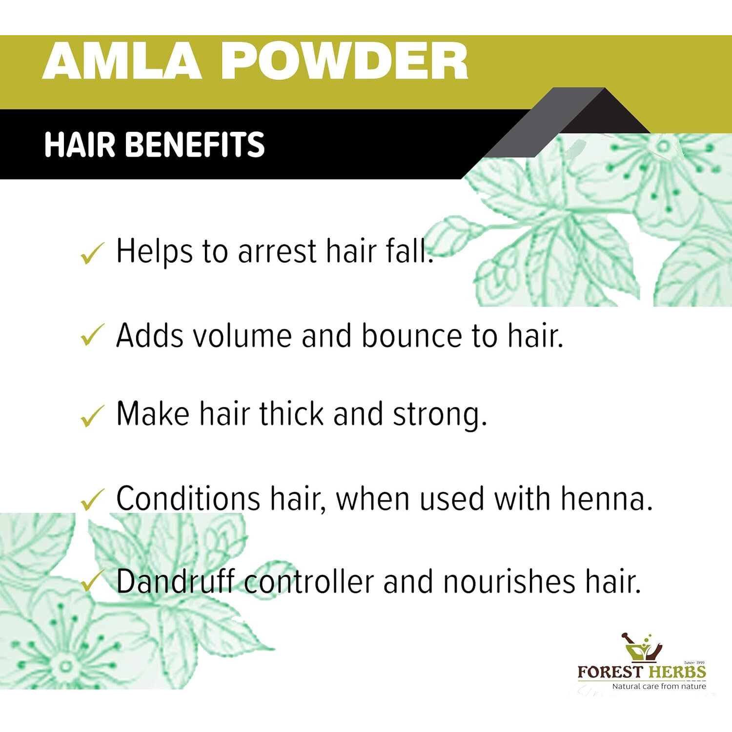 The Forest Herbs Natural Care From Nature 100% Natural Organic Amla, Reetha, Shikakai Powder For Hair Care For All Hair Type, 300G (Pack Of 3), 3 Count