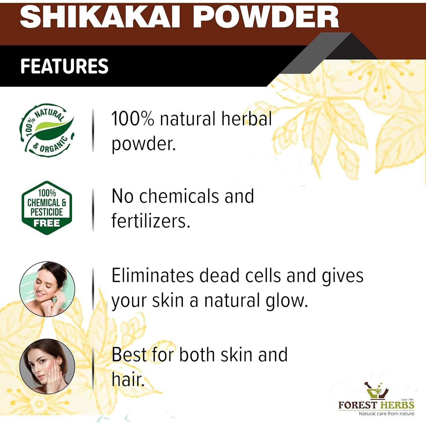 The Forest Herbs Natural Care From Nature 100% Natural Organic Amla, Reetha, Shikakai Powder For Hair Care For All Hair Type, 300G (Pack Of 3), 3 Count