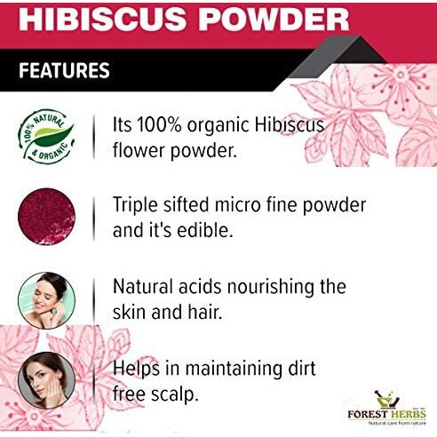 The Forest Herbs Natural Care From Nature Natural Organic Amla, Reetha, Shikakai, Bhringraj, Hibiscus Powder for All Hair Type, 100G Each, 5 Count