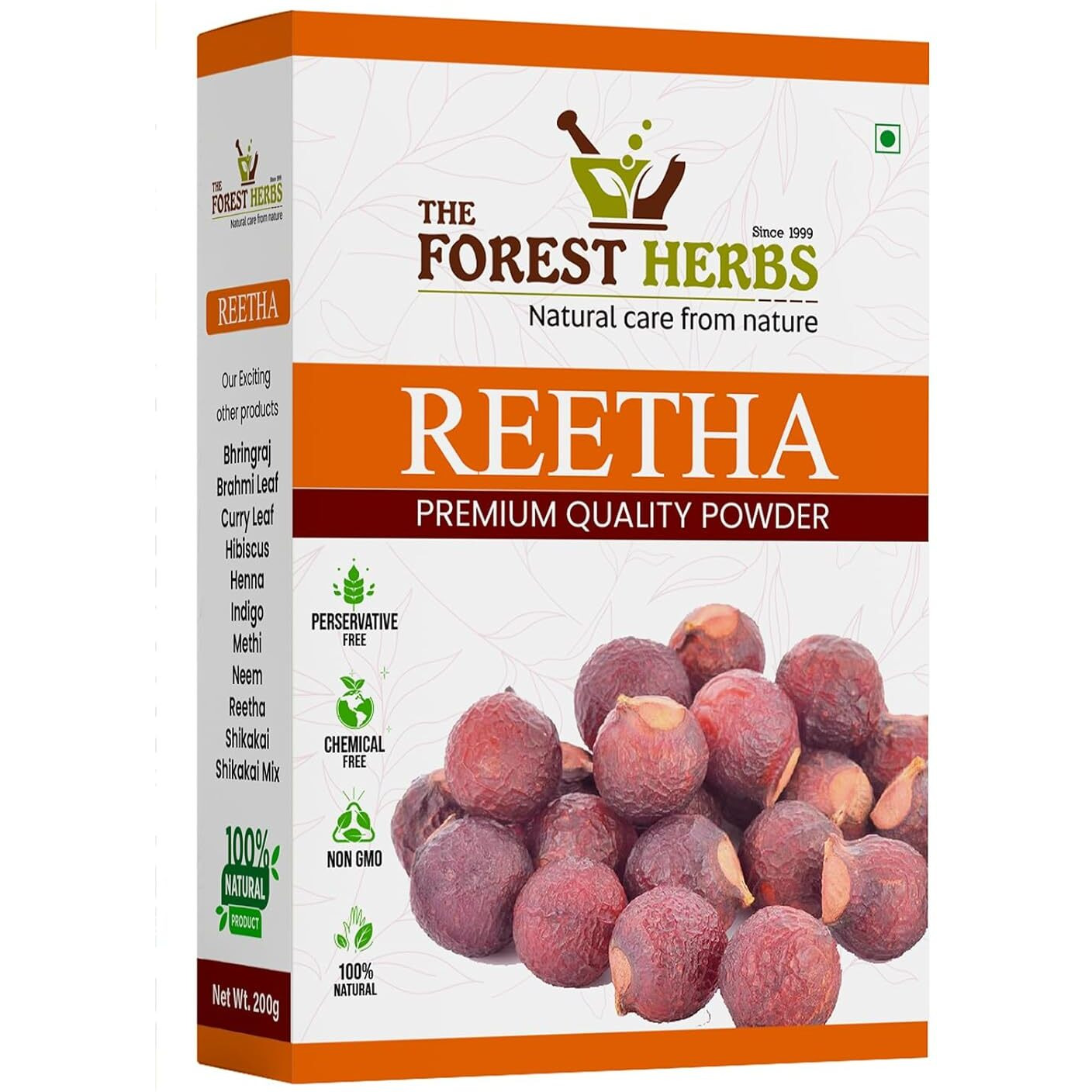 The Forest Herbs Natural Care From Nature Double Filtered Aritha/Reetha Powder for Hair Mask 200Gms