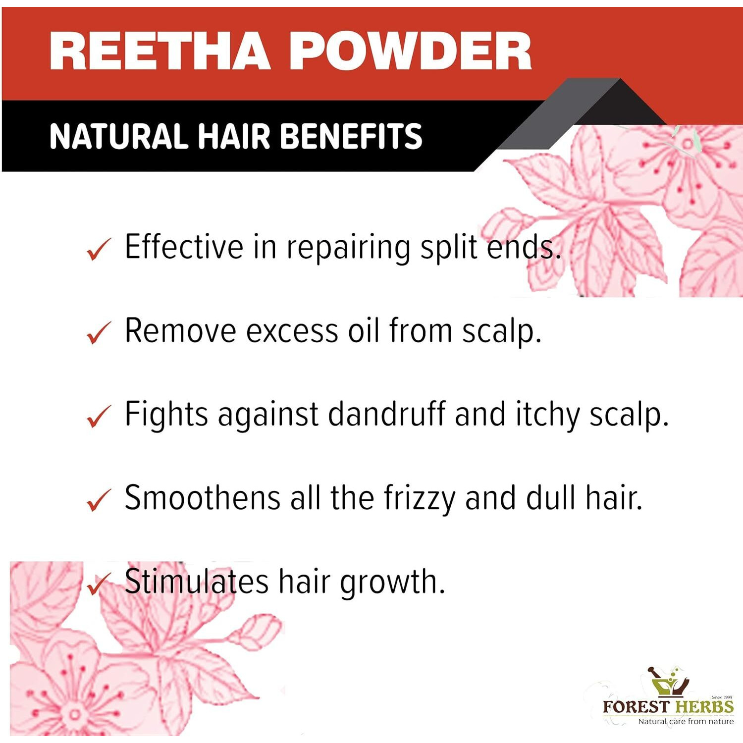 The Forest Herbs Natural Care From Nature Double Filtered Aritha/Reetha Powder for Hair Mask 200Gms