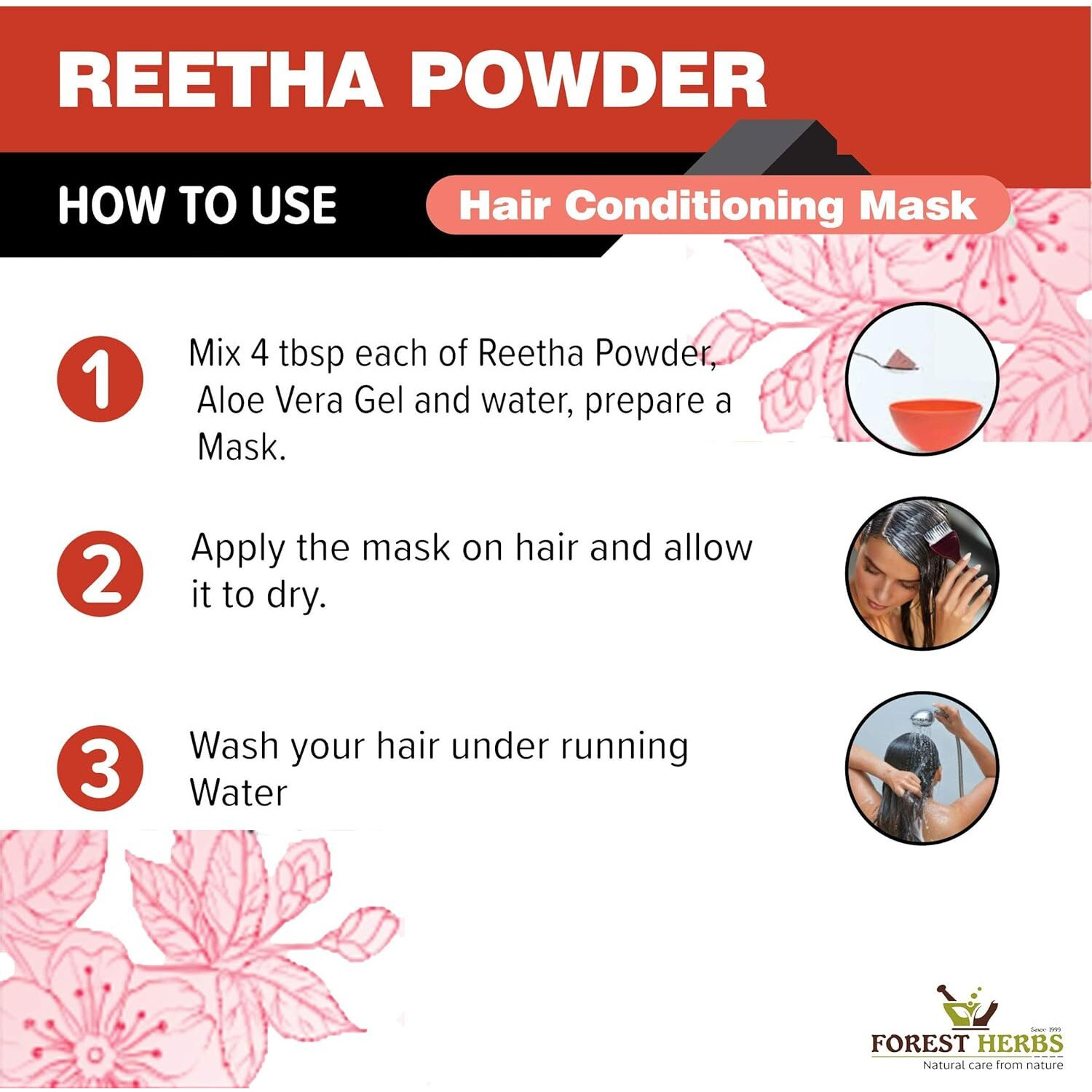 The Forest Herbs Natural Care From Nature Double Filtered Aritha/Reetha Powder for Hair Mask 200Gms