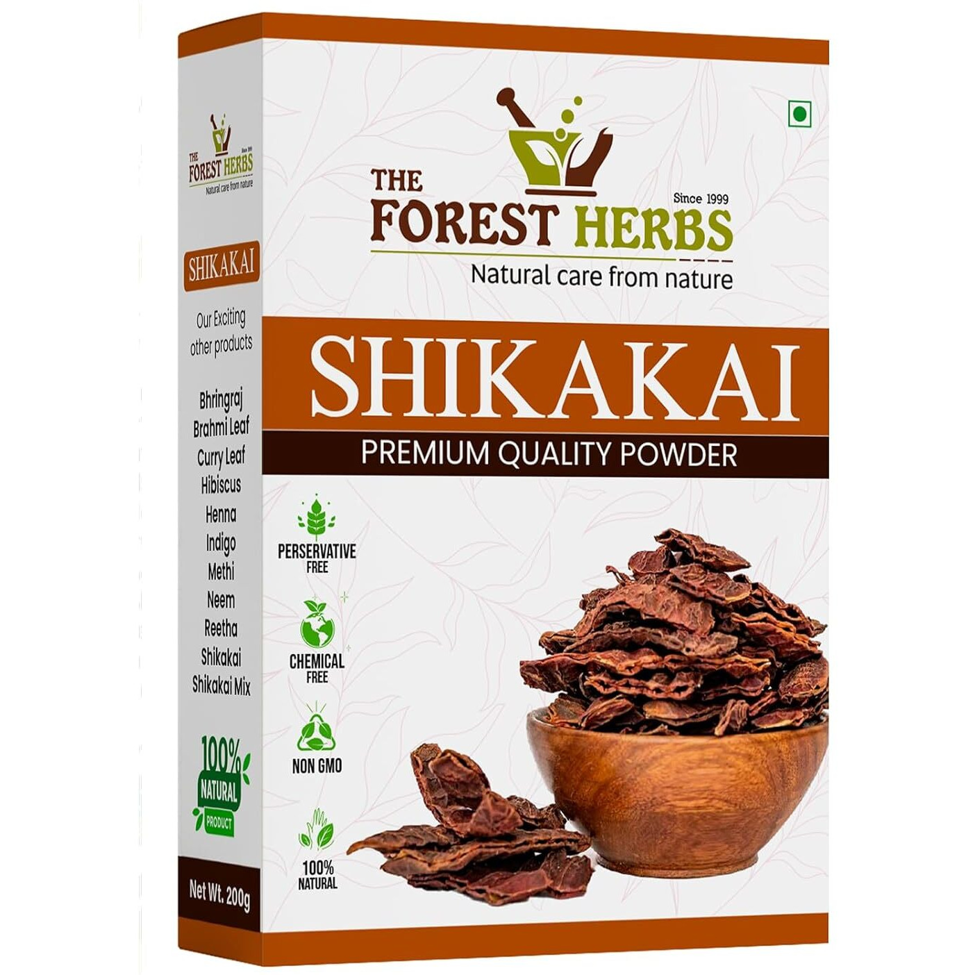 The Forest Herbs Natural Care From Nature Shikakai Powder, Acacia Concinna Excellent Hair Conditioner Powder For Hair 200g