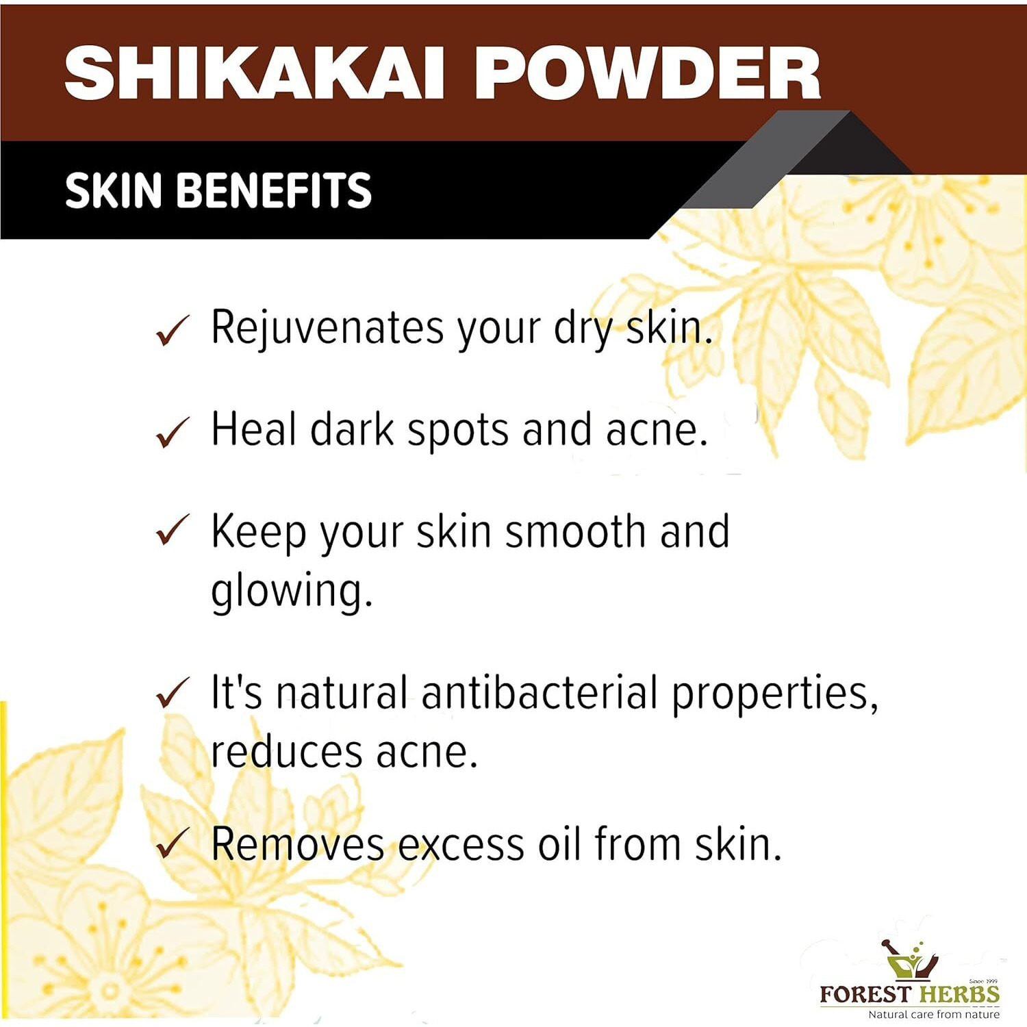 The Forest Herbs Natural Care From Nature Shikakai Powder, Acacia Concinna Excellent Hair Conditioner Powder For Hair 200g