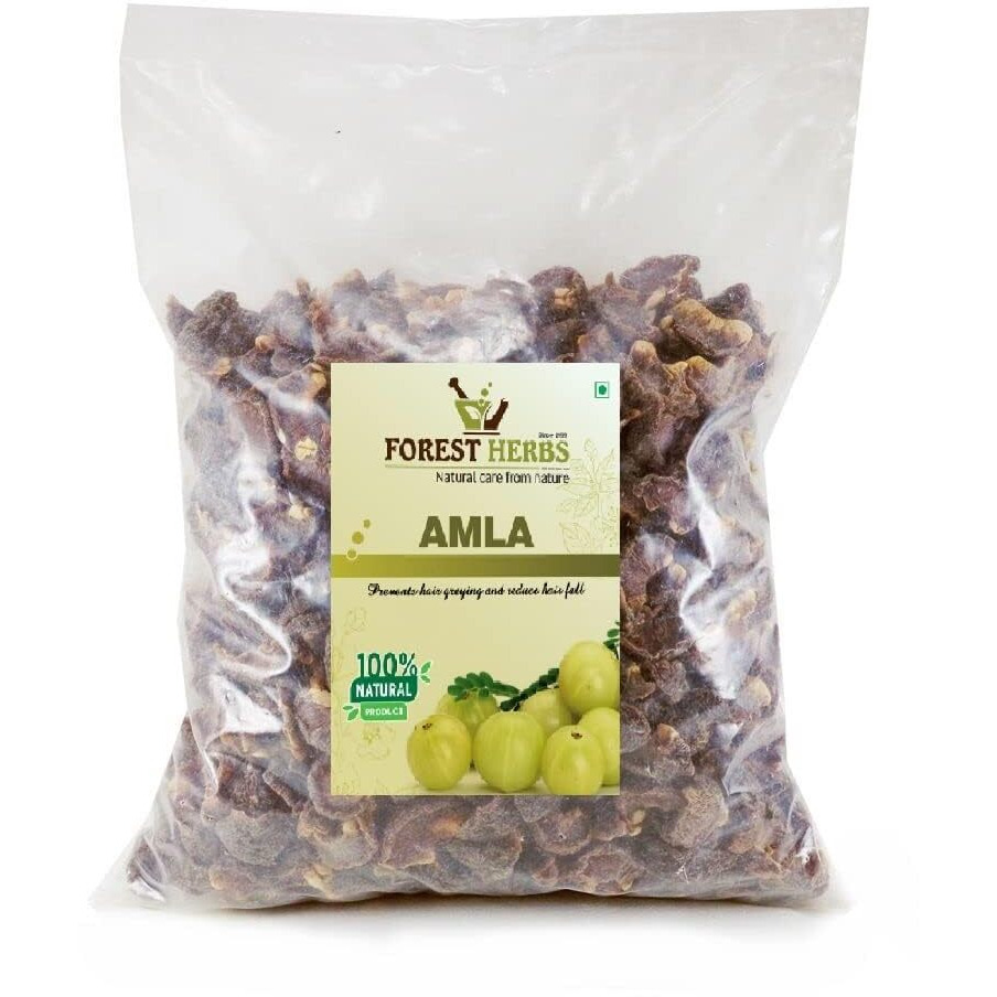 The Forest Herbs Natural Care From Nature Herbs Dry Amla Pieces For Eating - Hair growth (500 grams) (Saboot, No salt, Fruit), Sukha Awla, Aavla Sabut, Dry Gooseberry, Usirikaya dried