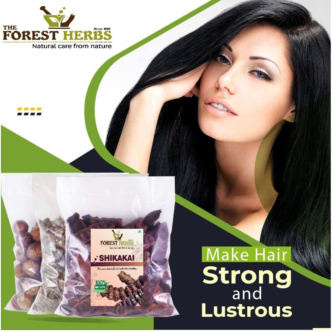 The Forest Herbs Natural Care From Nature Organic Whole Dried Amla, Reetha, Shikakai Raw Form for Hair Care Combo Each 200Gms