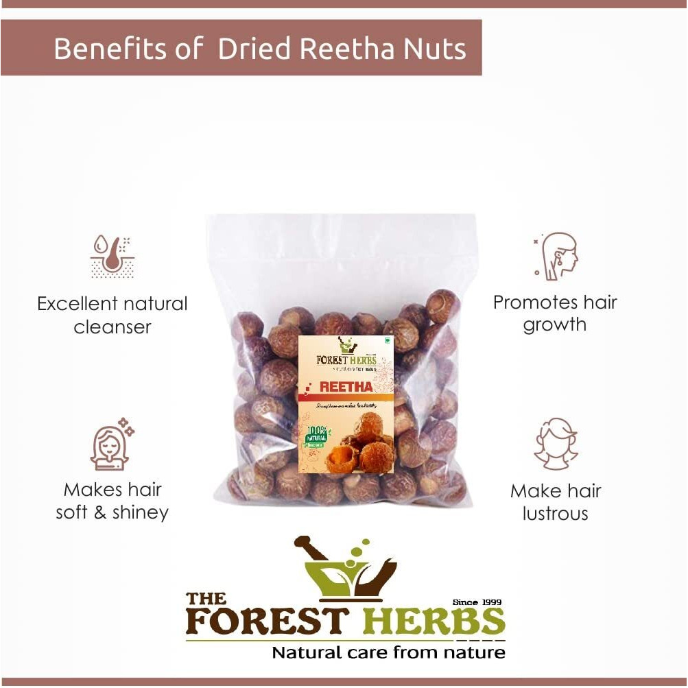 The Forest Herbs Natural Care From Nature Whole Dried Reetha, Soap Nuts, Aritha Raw Form,For All Hair Type 500G, 1 Count