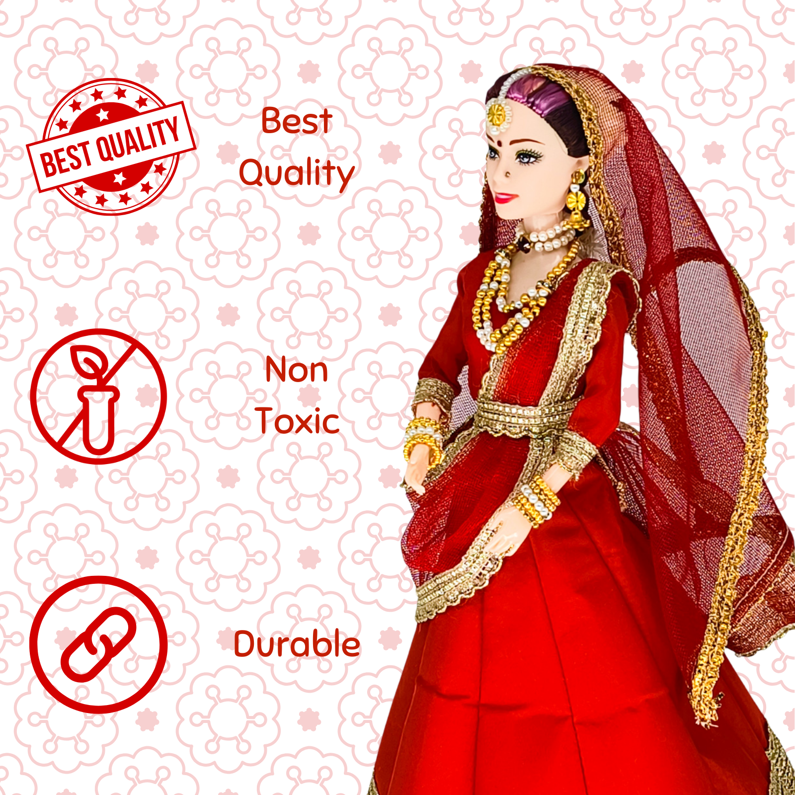 Indian Wdding Doll Neha in Red Lehenga