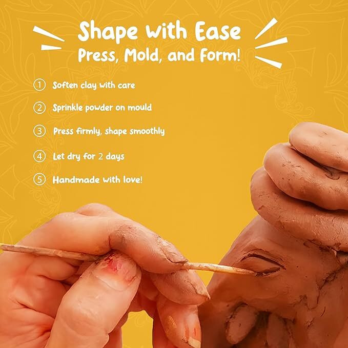 DIY Ganesha 1 Piece  Mould KIT  6& Idol