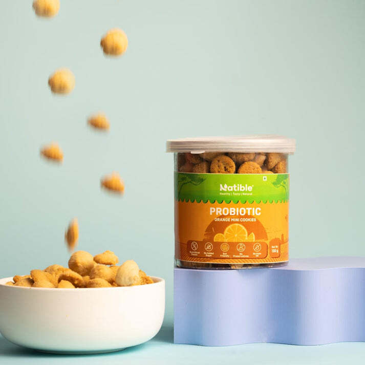 Natible Probiotic Orange Mini Cookies Combo