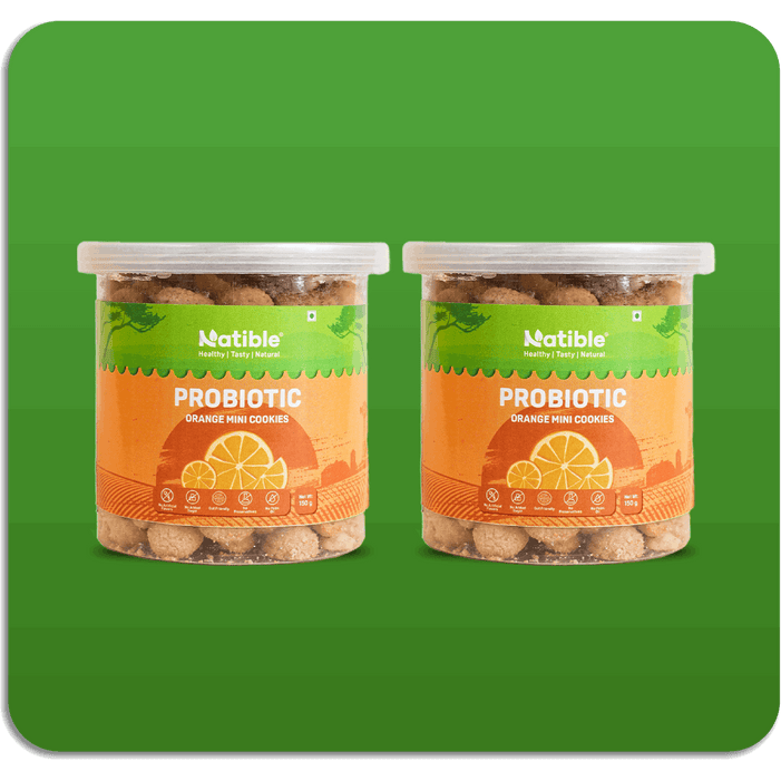 Natible Probiotic Orange Mini Cookies Combo