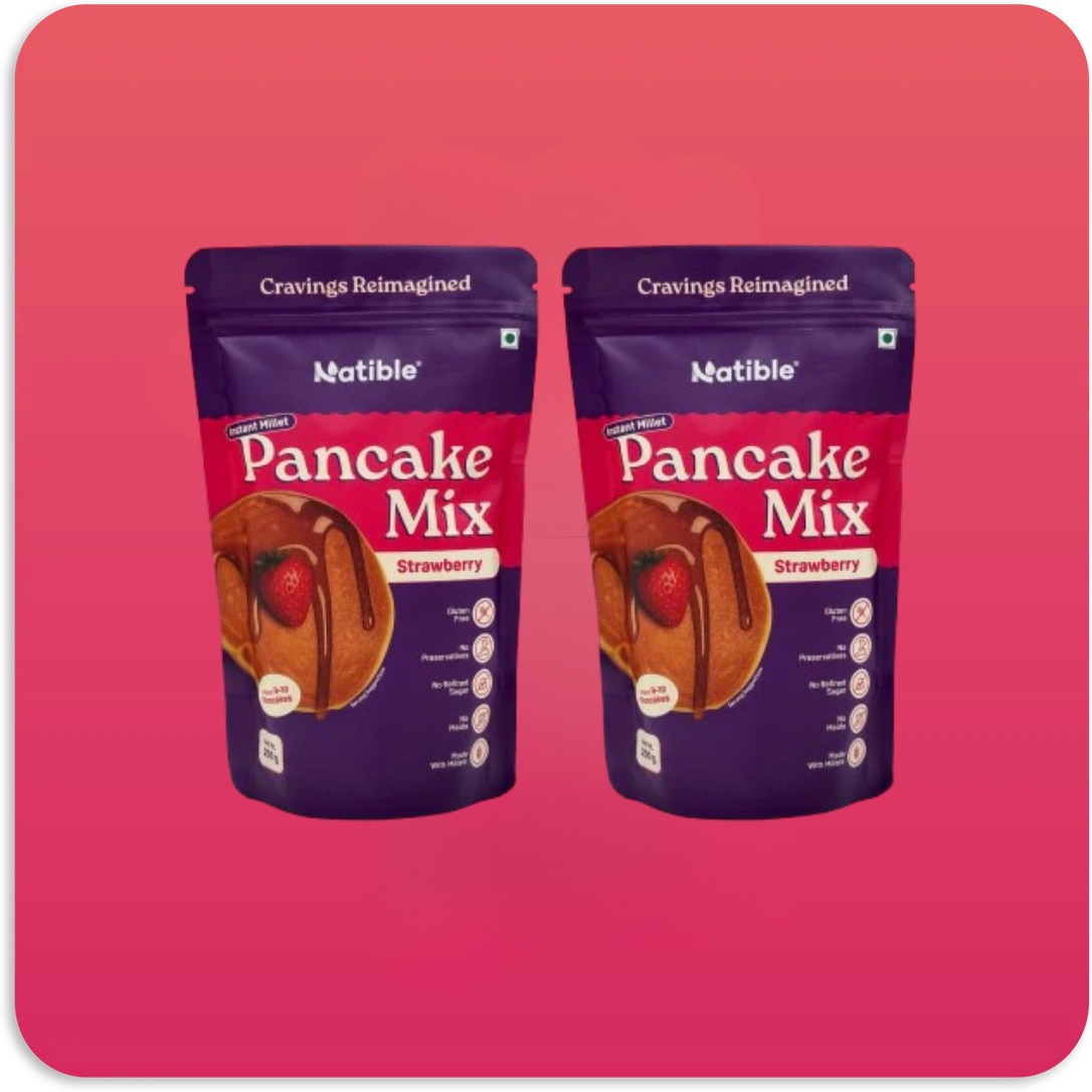 Instant Sprouted Millet Pancake Mix-Strawberry