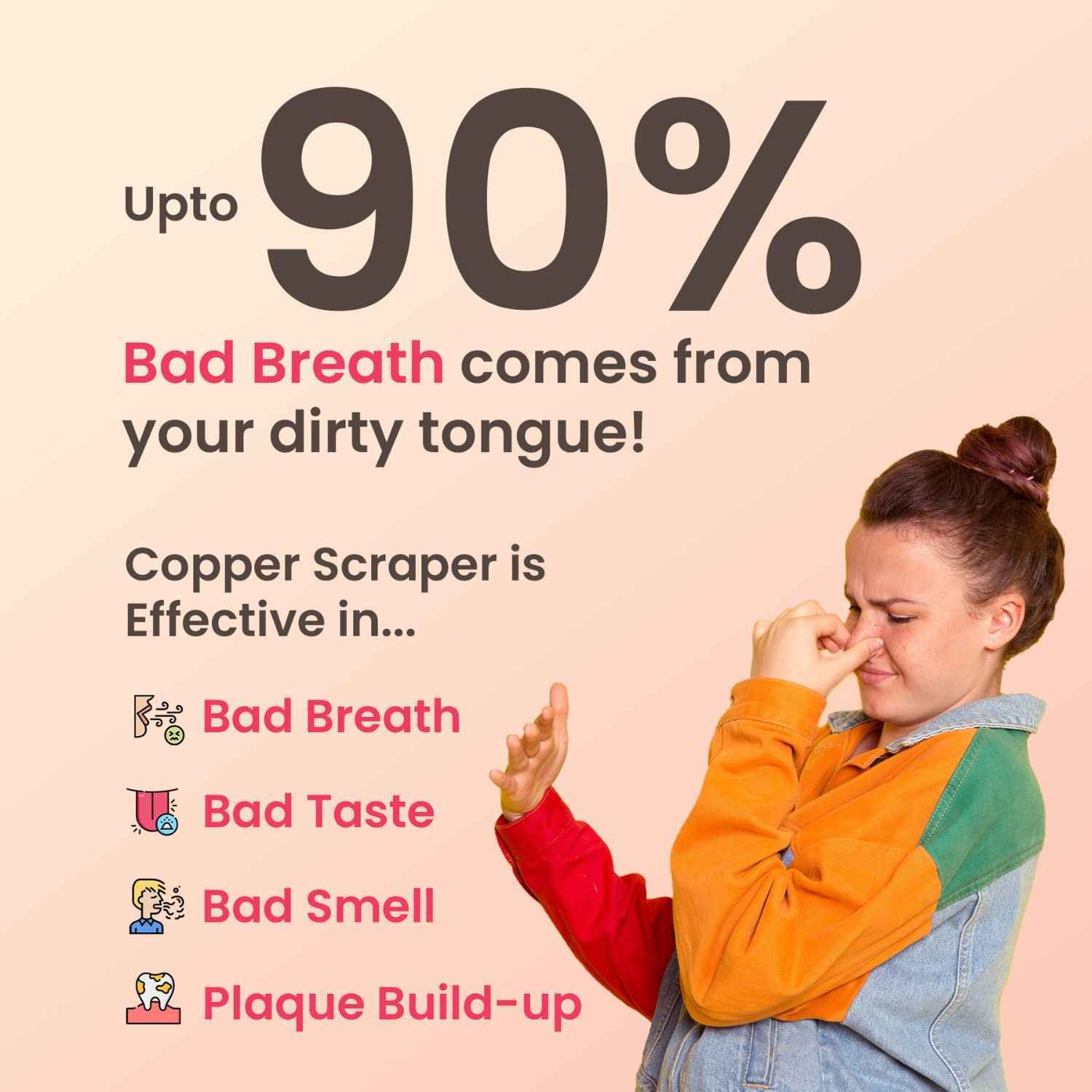 PUREXA Q Shape Copper Tongue Cleaner Pack of 2 | 100% Pure Copper Tongue Scraper with Ergonomic Handle | Fresh Breath & Daily Oral Hygiene Cleaner