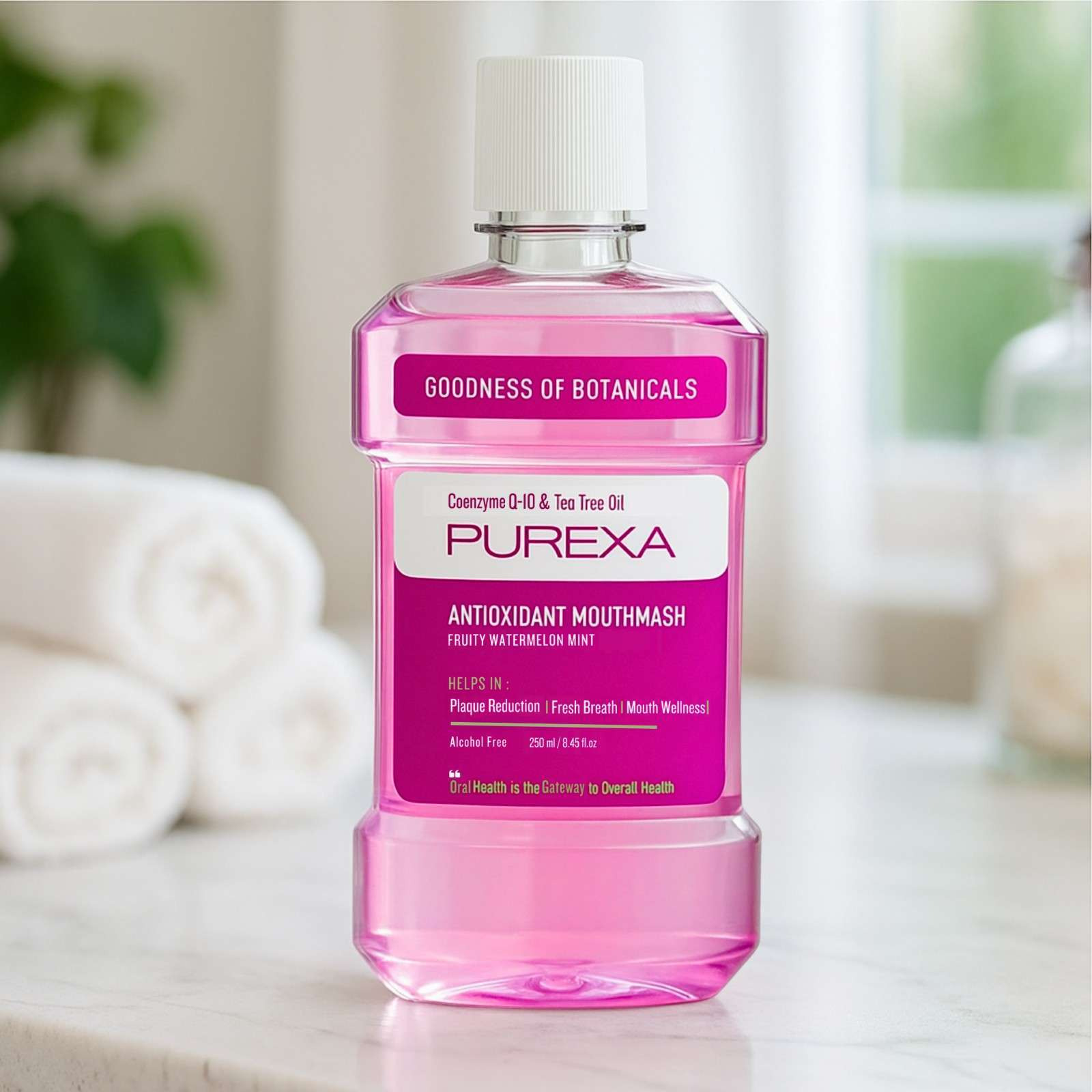 PUREXA Watermelon Mint & Fennel Mint Antioxidant Mouthwash Combo 250ml Each | Alcohol Free Oral Rinse with Tea Tree Oil & Peppermint Oil | Fresh Breath & Plaque Care