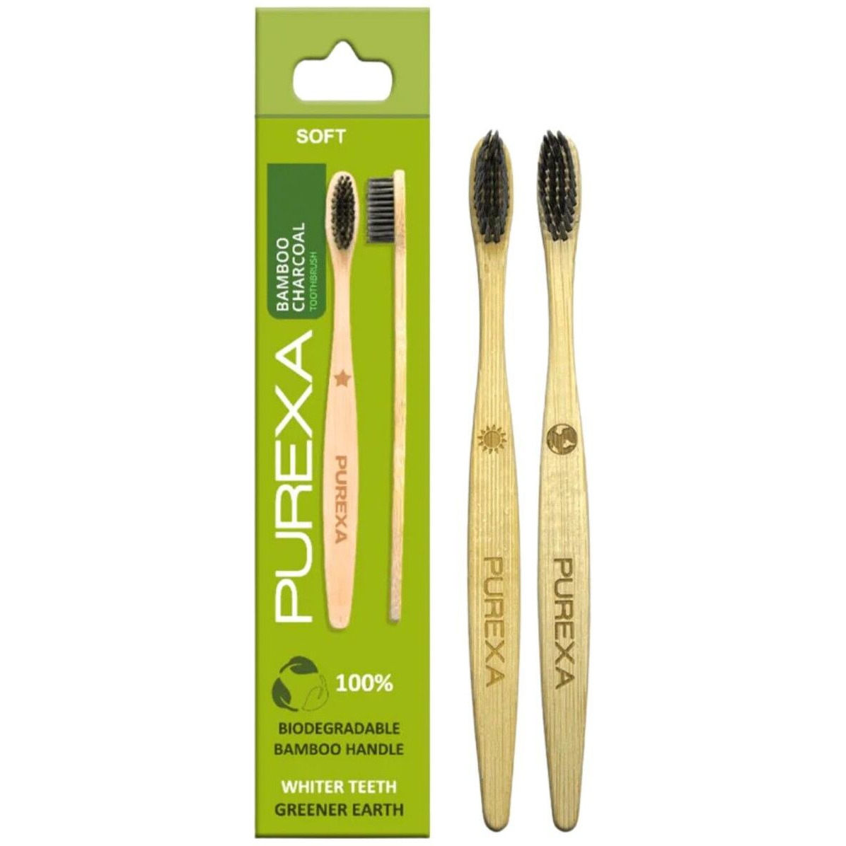PUREXA Purple Whitening Serum Toothpaste 30ml with Bamboo Toothbrush Pack of 2 | V34 Color Corrector & Nano Hydroxyapatite | Eco-Friendly Oral Care Combo