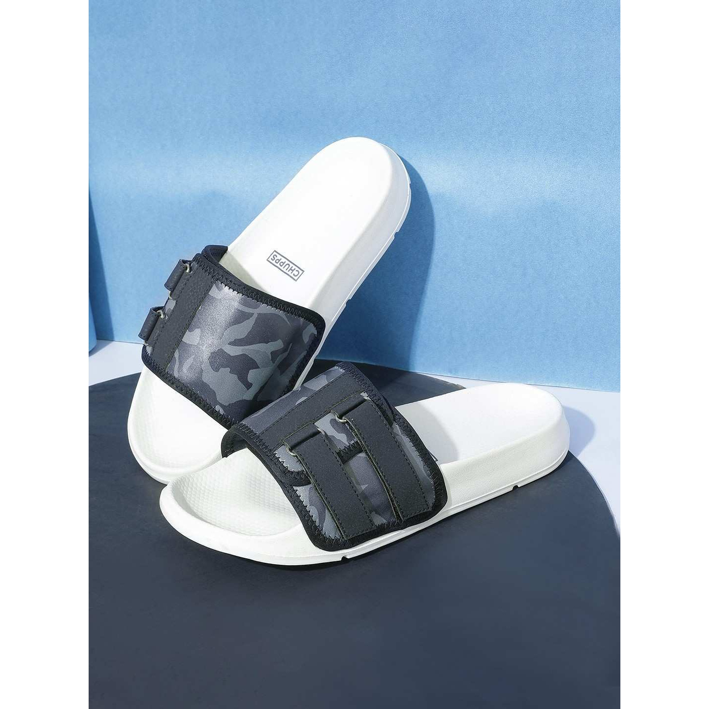 Chupps Men's Camo Secure-Fit NAVY CAMO Flipflop & Sliders