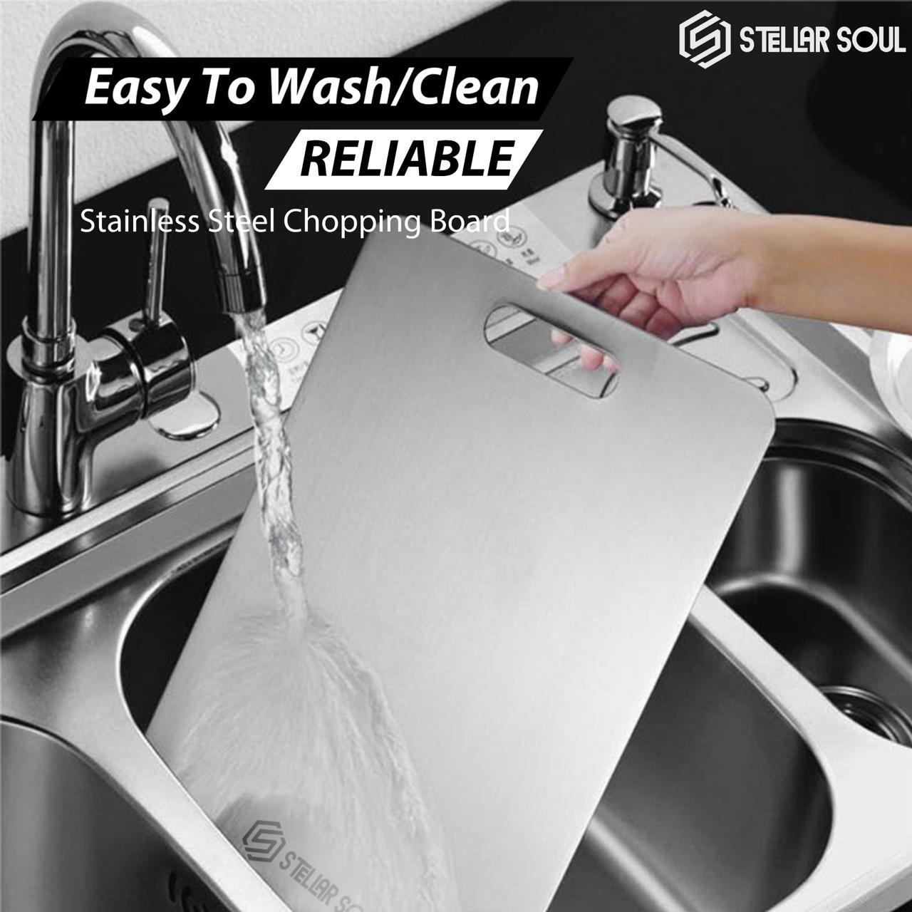 Stellar Soul Premium 304 Stainless Steel Chopping Board 35.5 x 25 cm