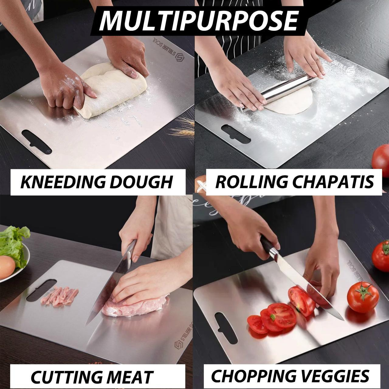 Stellar Soul Premium 304 Stainless Steel Chopping Board 35.5 x 25 cm