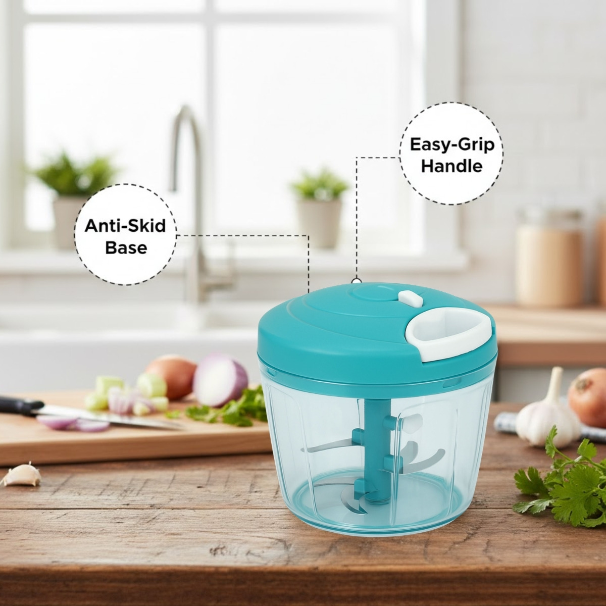 Stellar Soul Manual Vegetable Chopper with 5 Blades (750 ml)