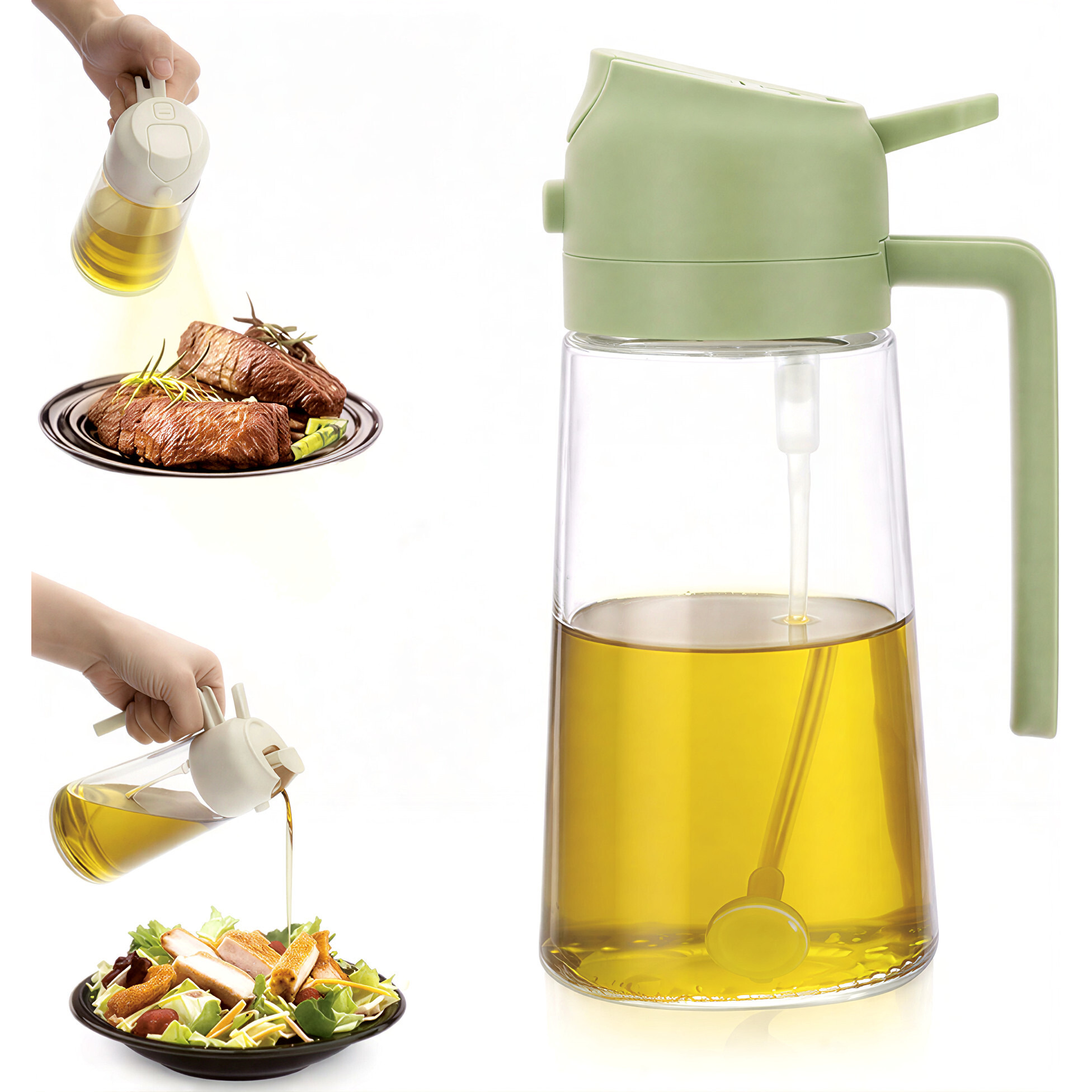 Stellar Soul 2 in 1 Glass Oil Sprayer Bottle & Oil Dispenser 500 ml