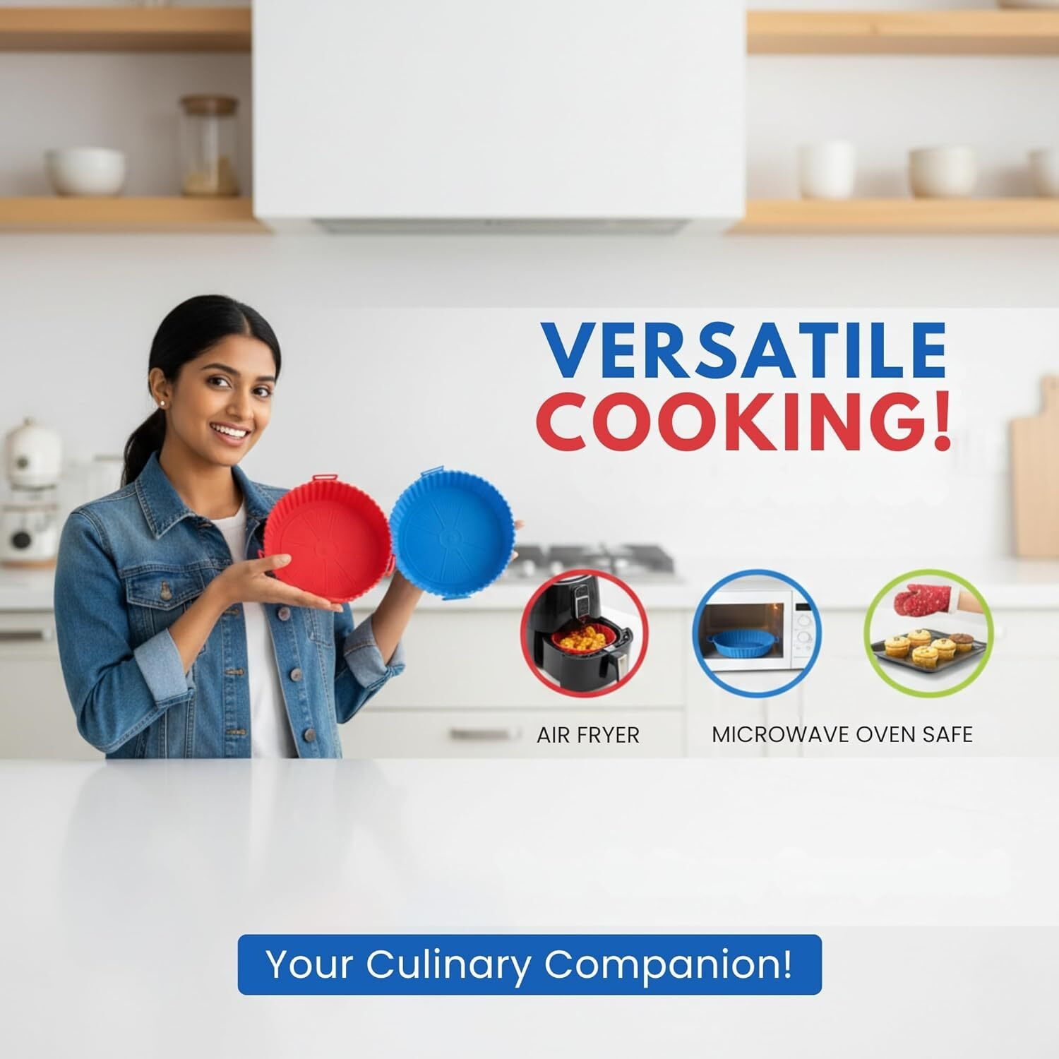 Stellar Soul Air Fryer Silicone Liners 8 Inch (Pack of 2)